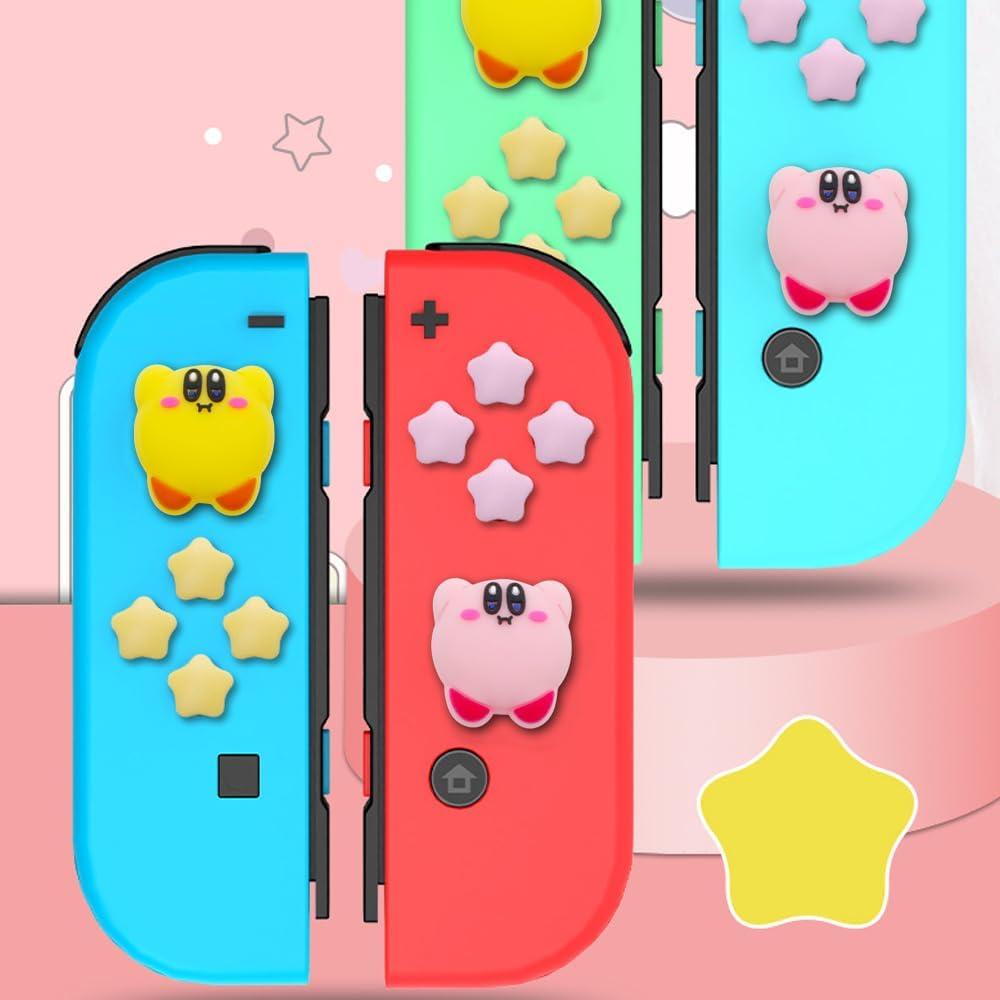 Tapas de Botones D-Pad Silicona PERFECTSIGHT para Switch - Rosa y Amarillo