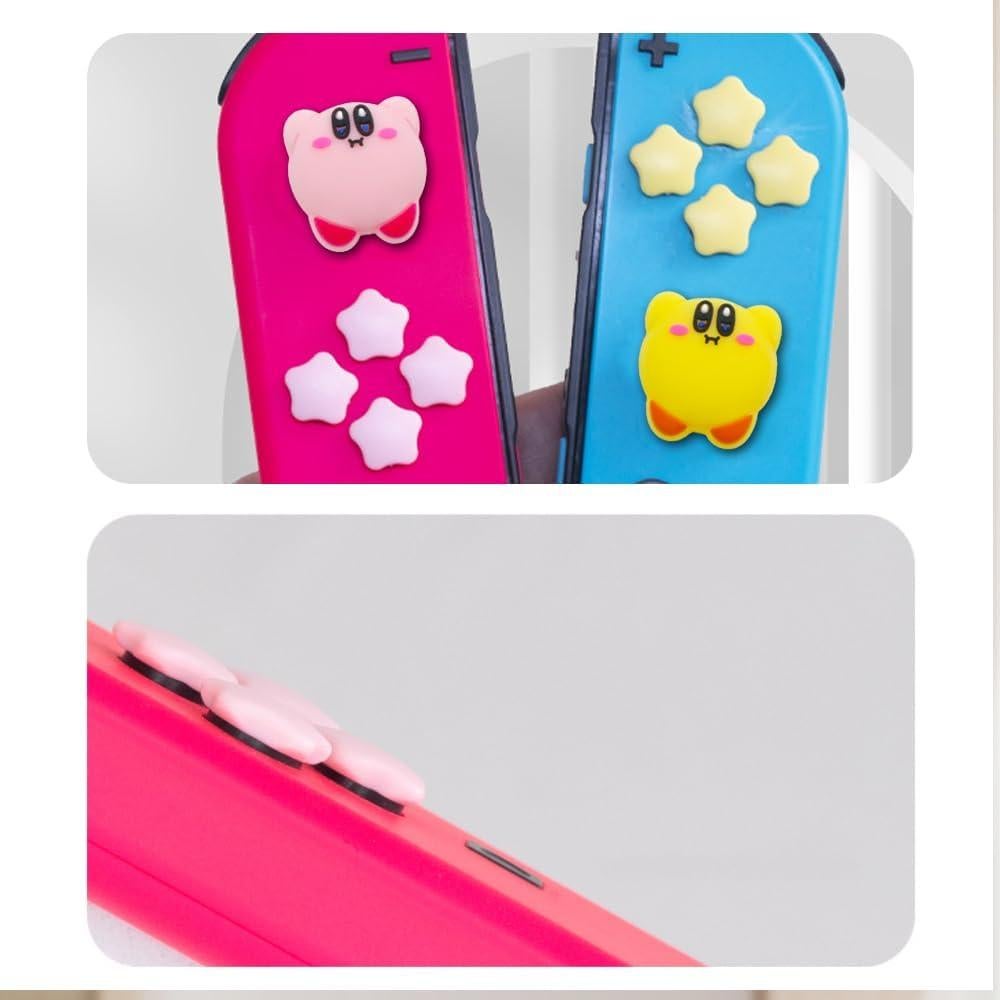 Tapas de Botones D-Pad Silicona PERFECTSIGHT para Switch - Rosa y Amarillo