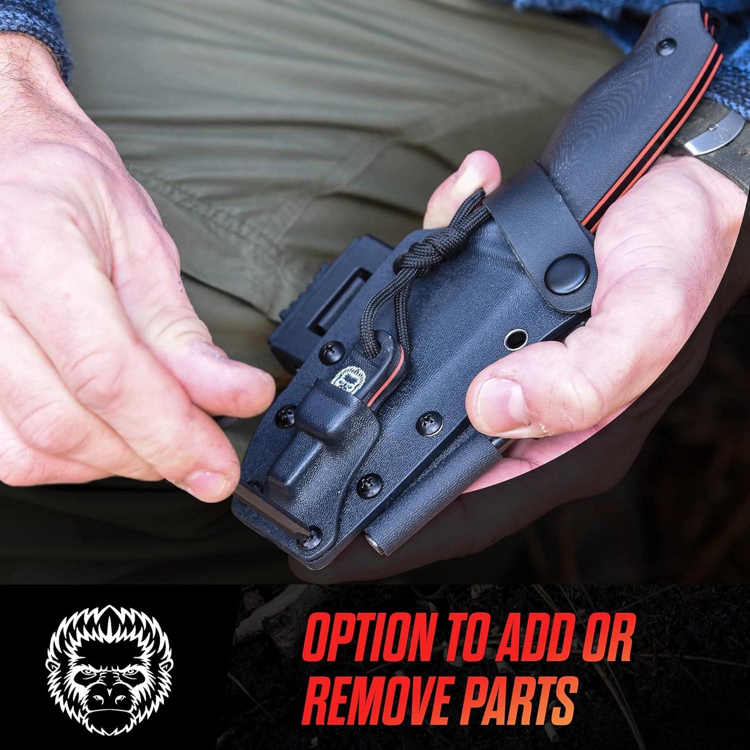 Bloodline Fixed Blade Knife with Sheath - Full Tang 1095 High Carbon Steel - Outdoor Bushcraft & Hunting Knife for Survival Gear