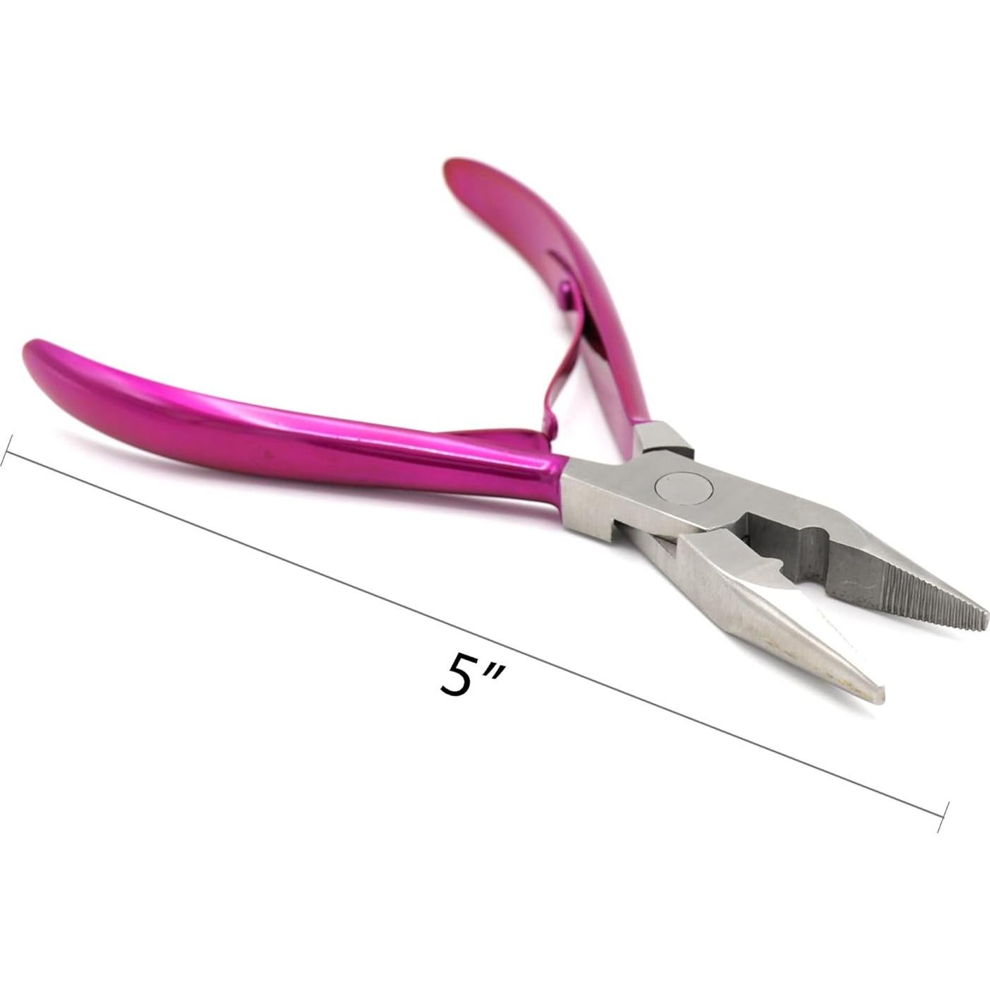 Pinzas Profesionales G4 para Extensiones de Cabello Rosa