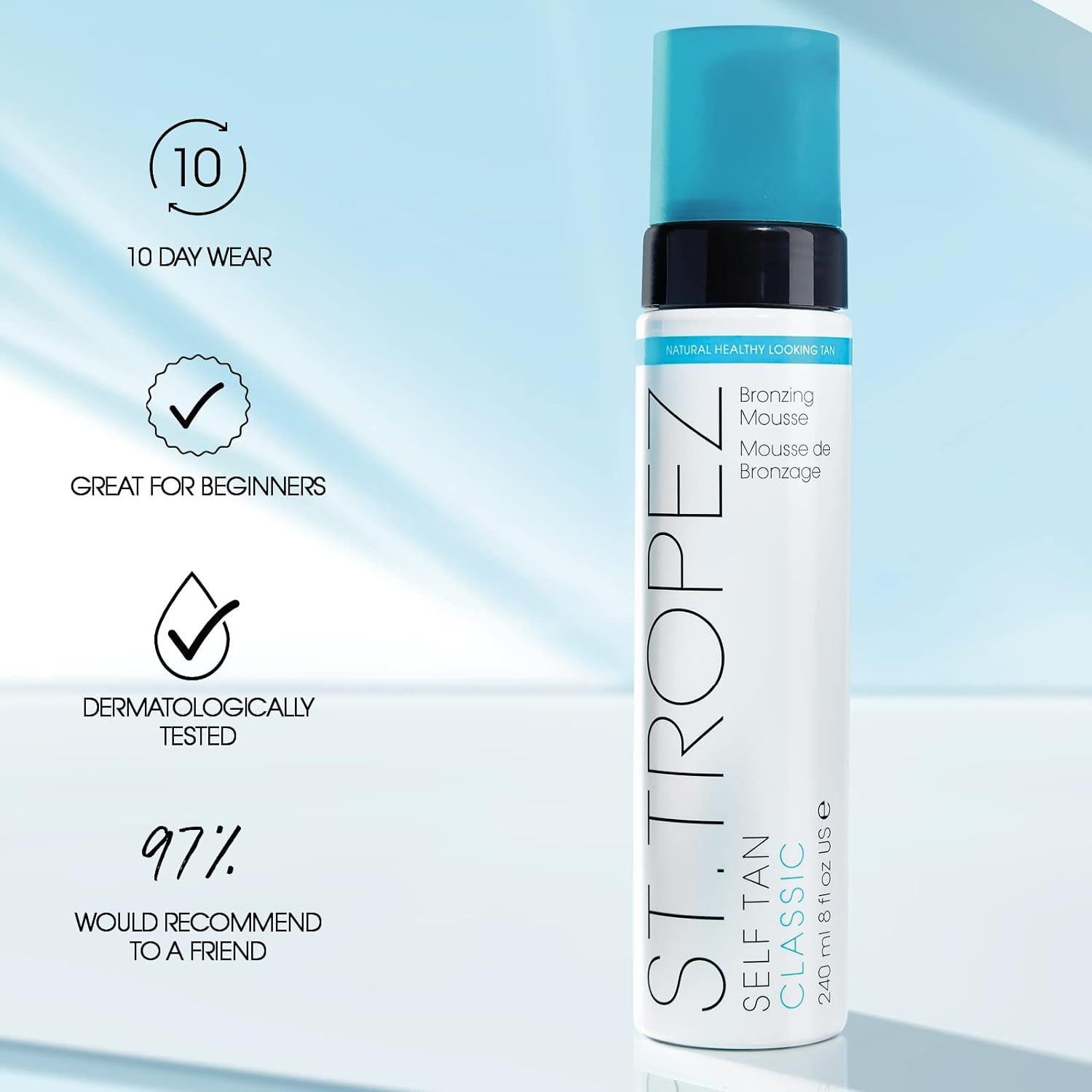 Auto Bronceador Mousse St.Tropez 240ml Vegano Sin Rayas