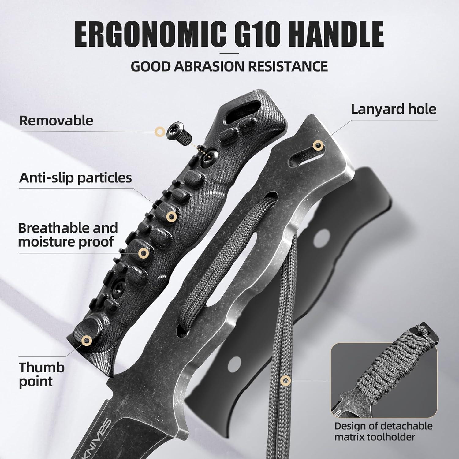 Cuchillo Táctico ZUNE LOTOO D2 24cm con Funda Kydex