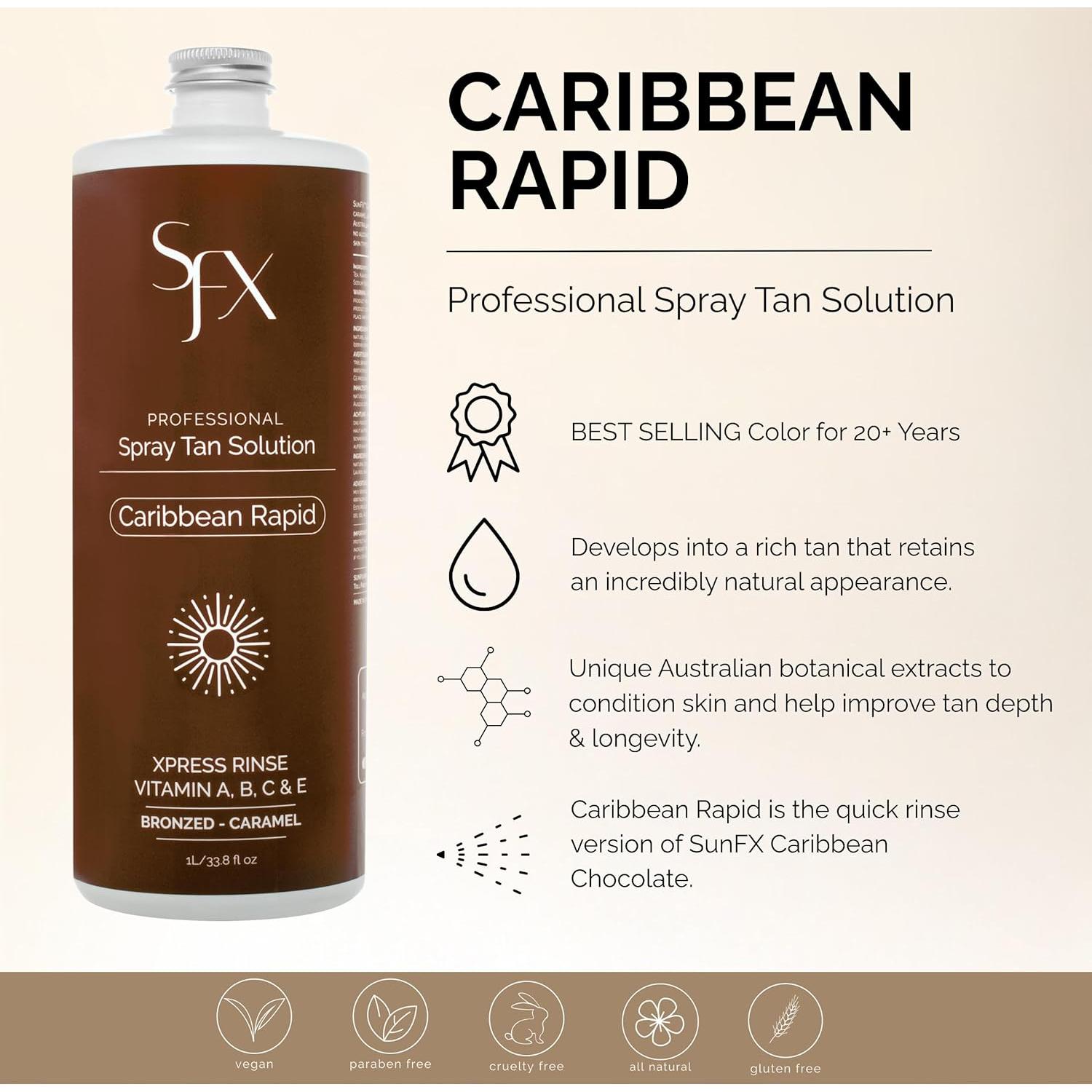 Bronceador en Spray SunFX Caribeño 1L Natural Verano Oscuro