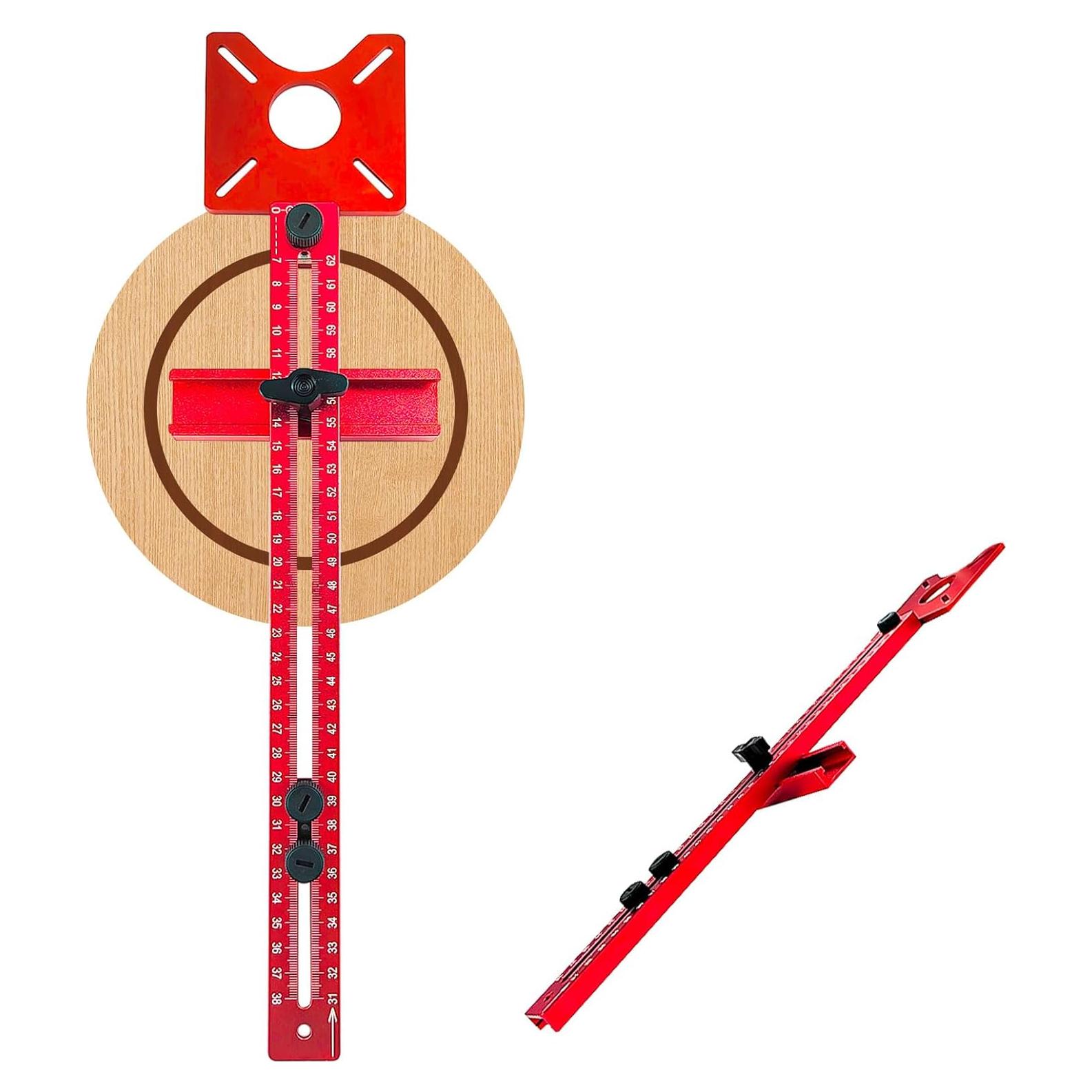 Plantilla de Corte Circular Router JEEJINYAN 4 en 1 - Aluminio Rojo