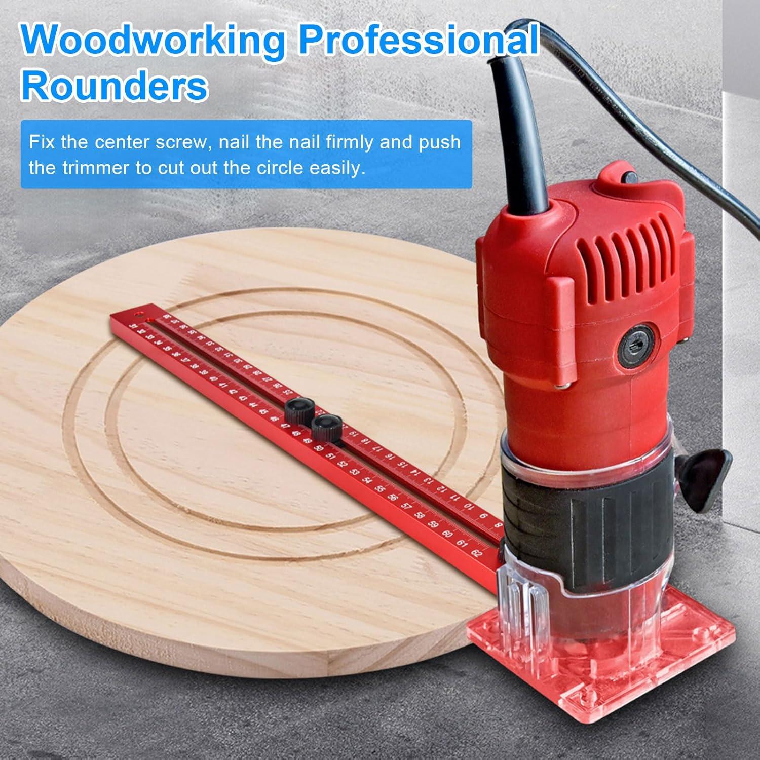 Plantilla de Corte Circular Router JEEJINYAN 4 en 1 - Aluminio Rojo