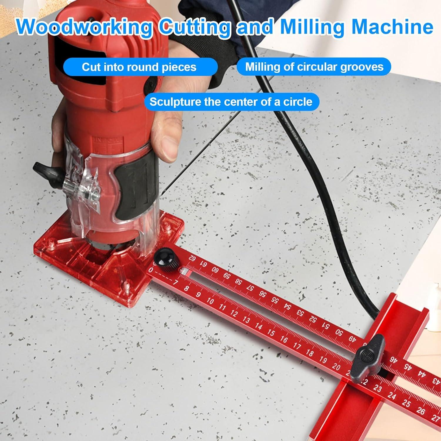 Plantilla de Corte Circular Router JEEJINYAN 4 en 1 - Aluminio Rojo