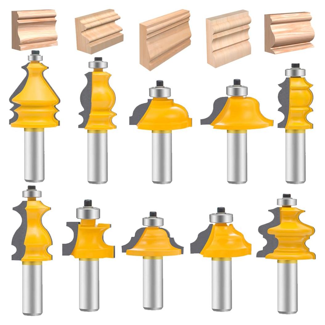 Juego de 10 Brocas para Router OLETBE 12.7mm Carburo