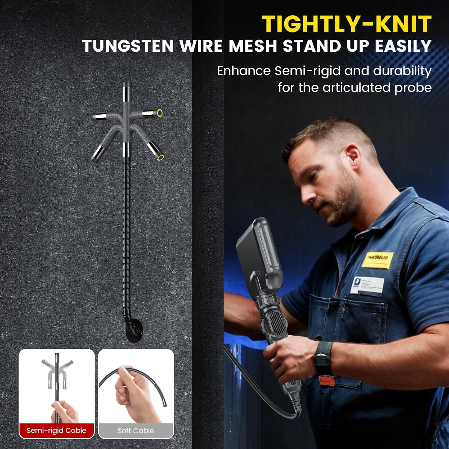 Cámara de Inspección Articulada GODIAG 1.01m con Luz LED