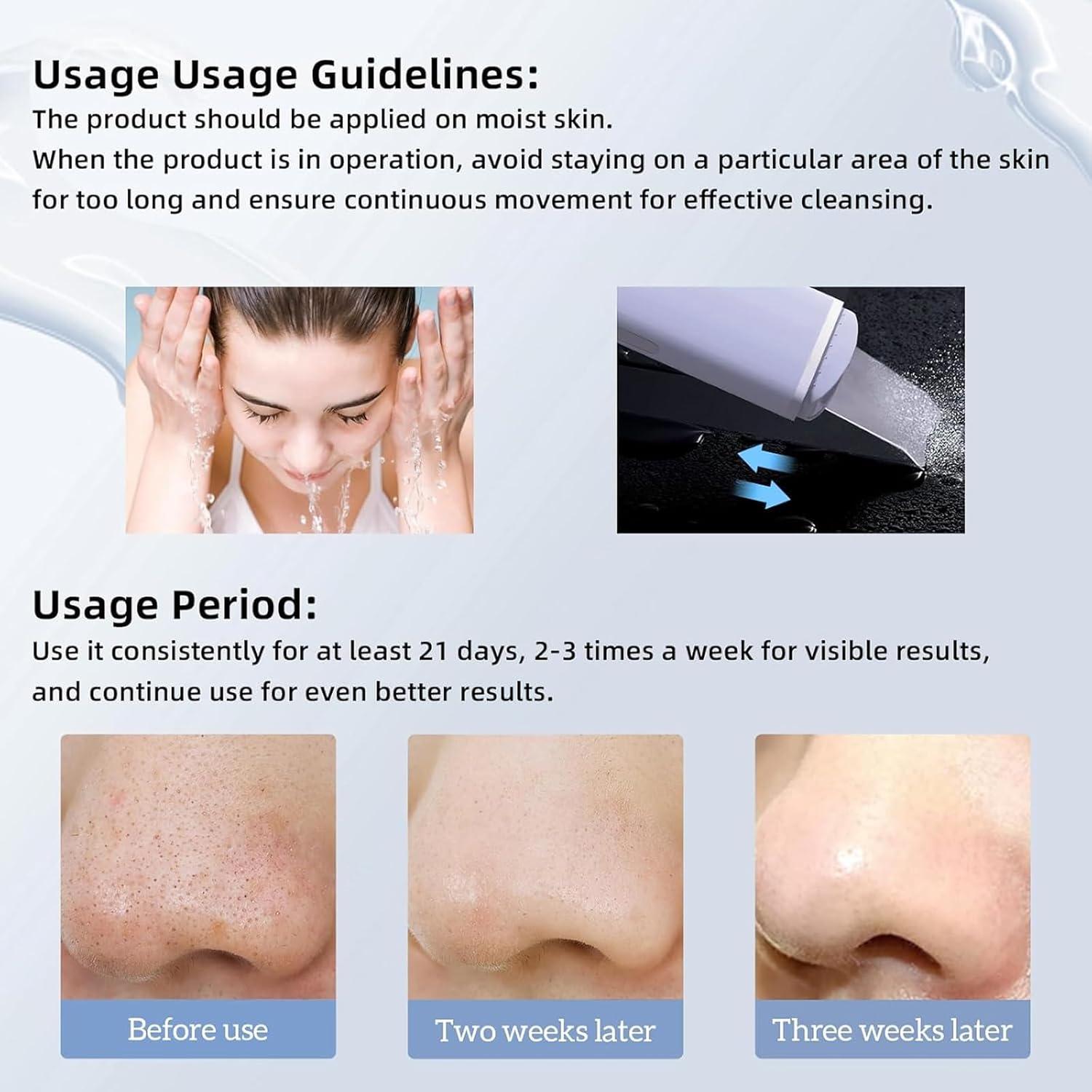 Espátula Facial Limpiadora GUGUG BS-357 - 4 Modos, Púrpura