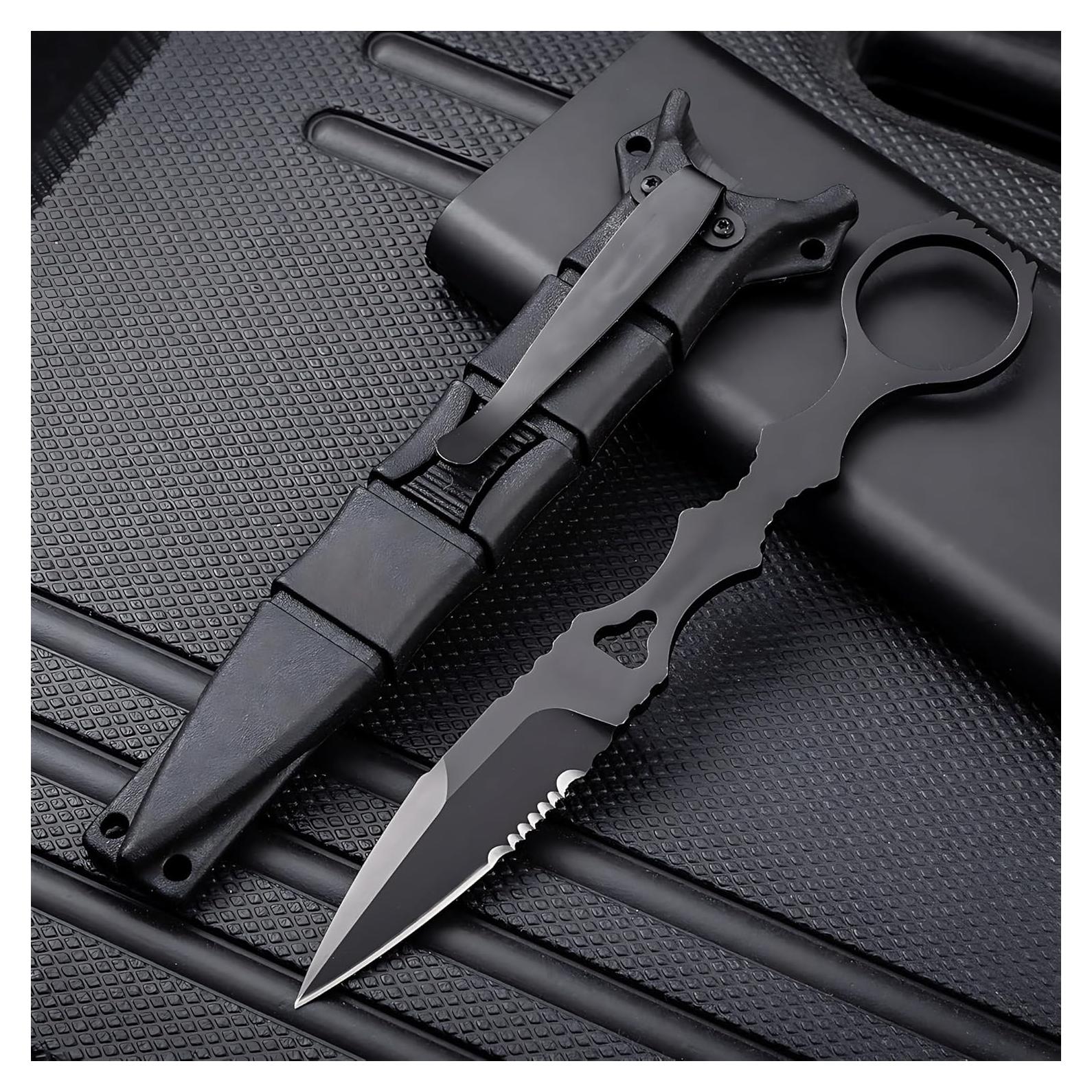 Cuchillo Fijo Portátil PAVCEING 170mm Acero Inoxidable 440C