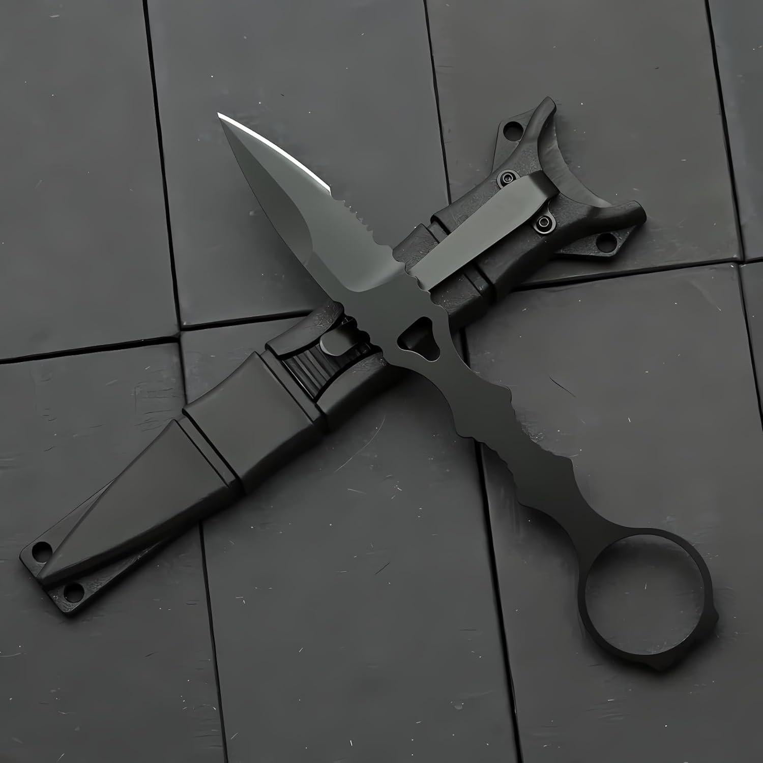 Cuchillo Fijo Portátil PAVCEING 170mm Acero Inoxidable 440C