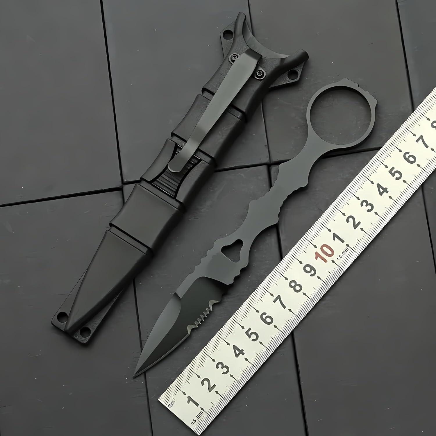 Cuchillo Fijo Portátil PAVCEING 170mm Acero Inoxidable 440C