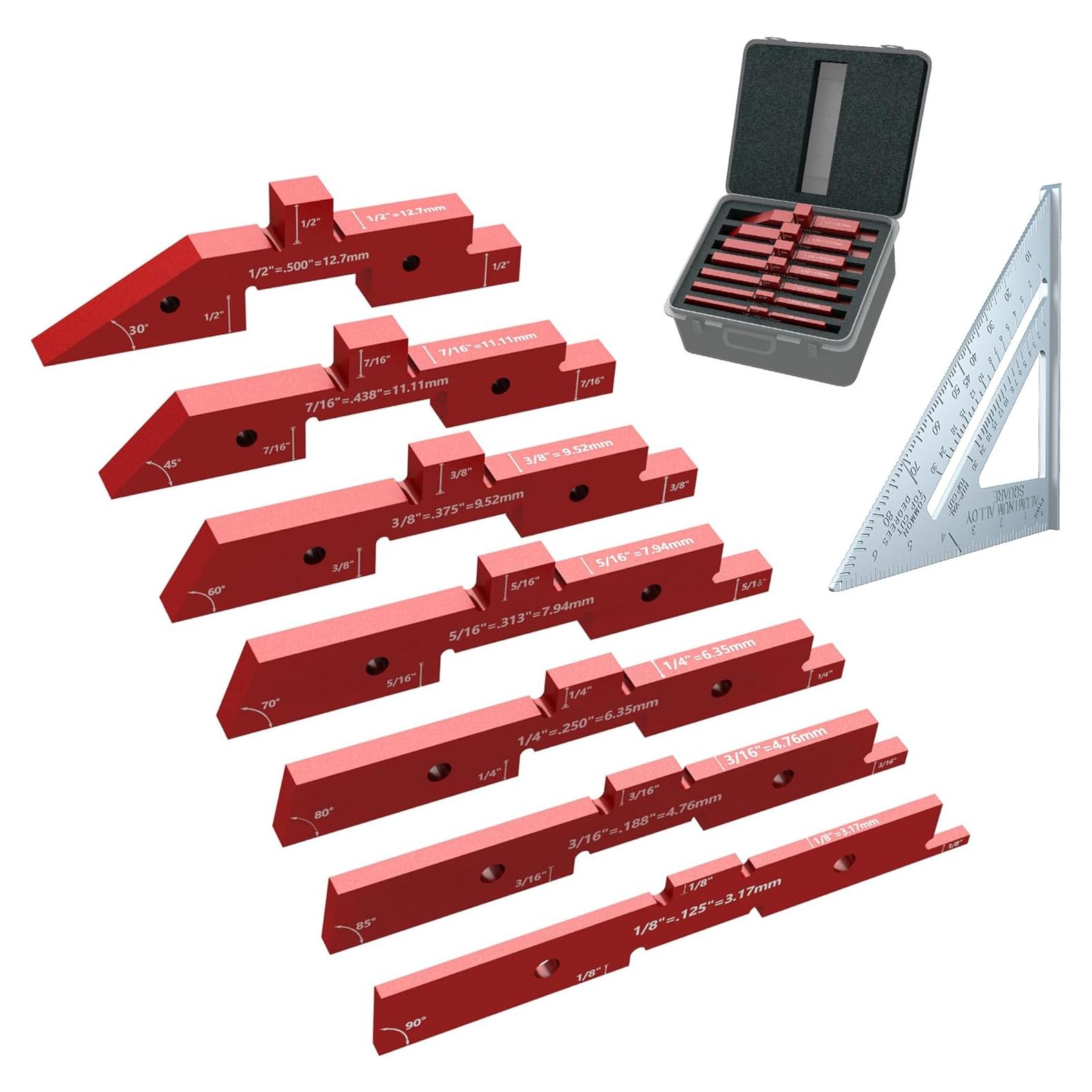 Bloques de Configuración de Carpintería Yqwwda 7 Pcs Aluminio