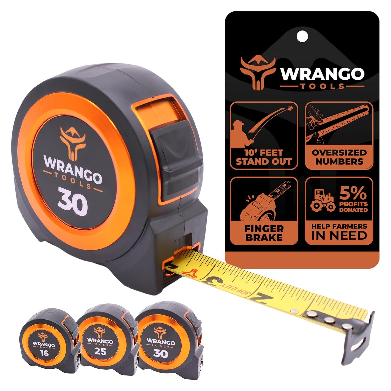 Cinta Métrica Retráctil Wrango Tools 30 PIES - 10m Alcance