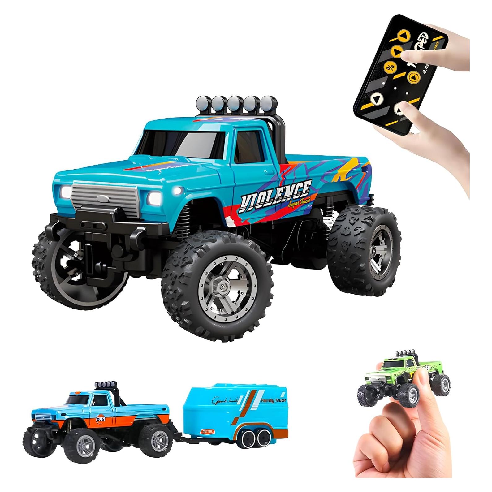 Mini Coche RC Todo Terreno YKLWORLD 1:64 con Luces LED