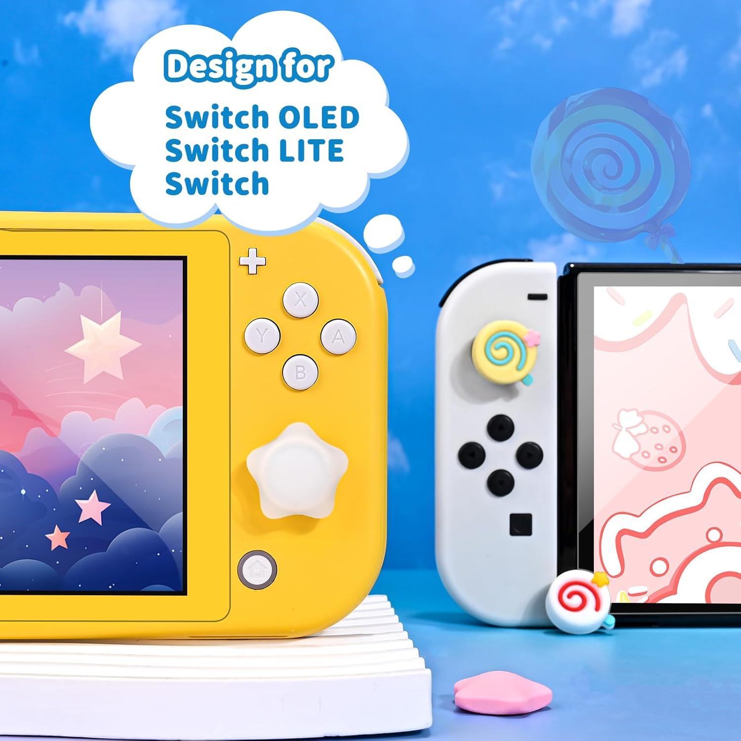 Tapas de Agarre DLseego para Switch/Switch Lite/Switch OLED - 4PCS Antideslizantes