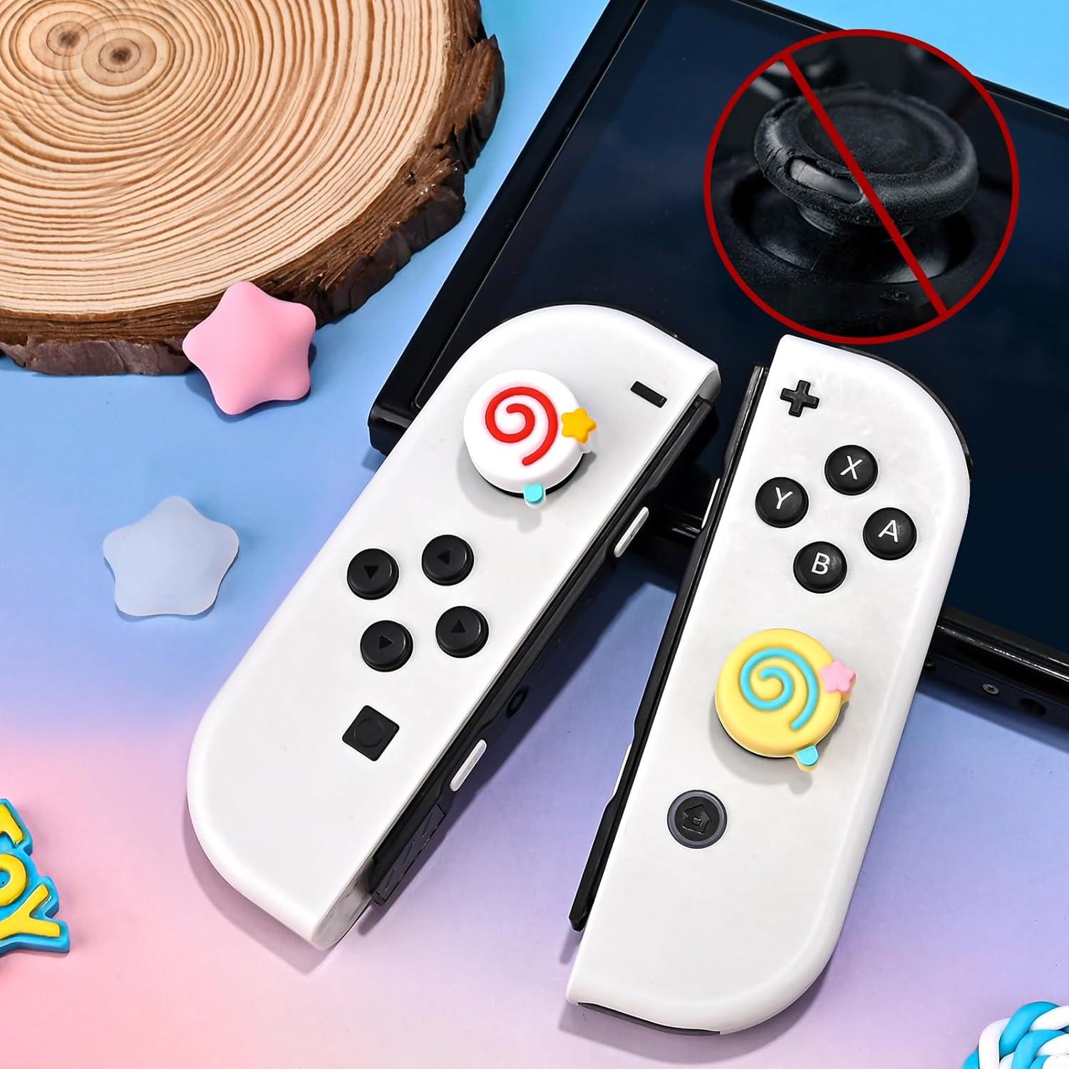 Tapas de Agarre DLseego para Switch/Switch Lite/Switch OLED - 4PCS Antideslizantes