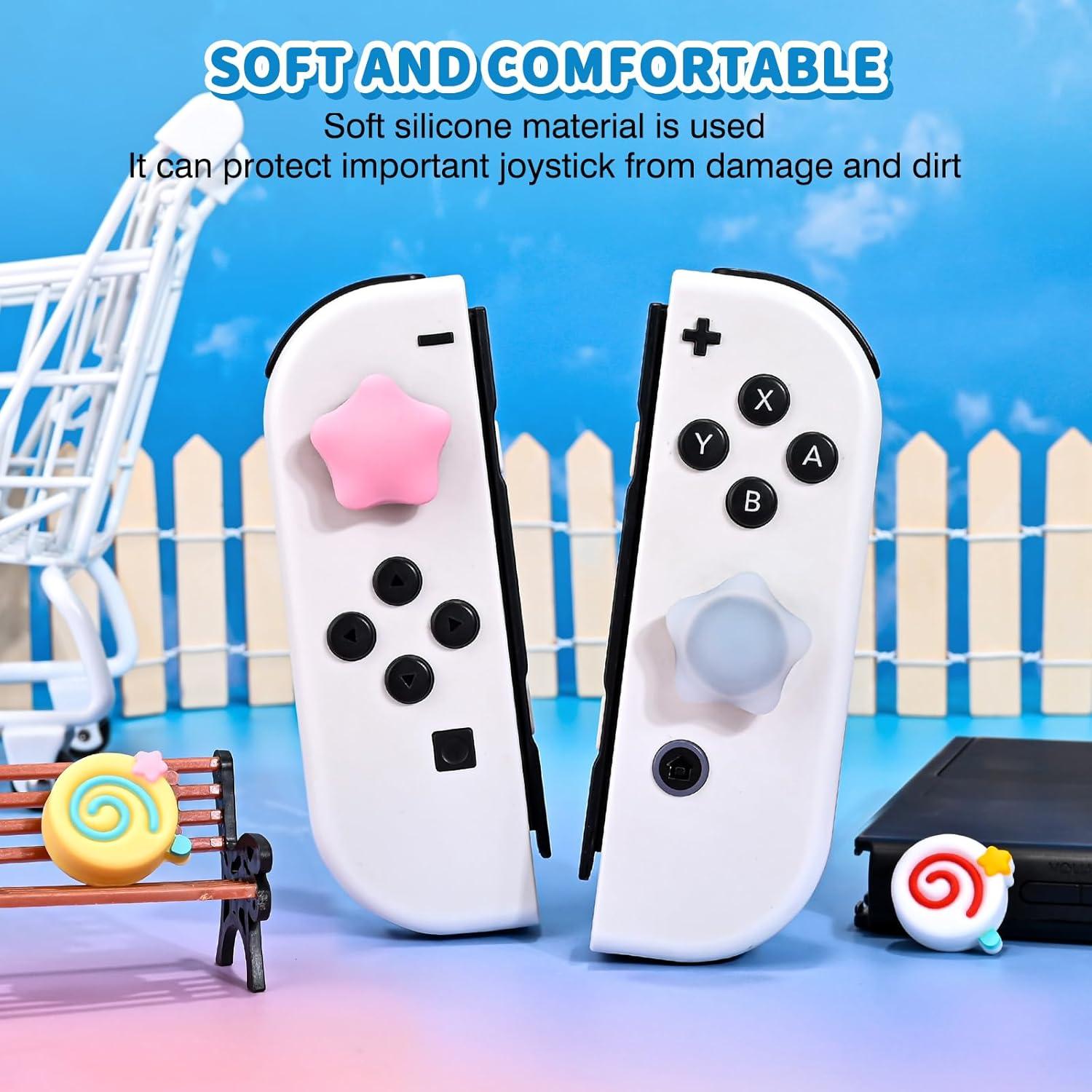 Tapas de Agarre DLseego para Switch/Switch Lite/Switch OLED - 4PCS Antideslizantes