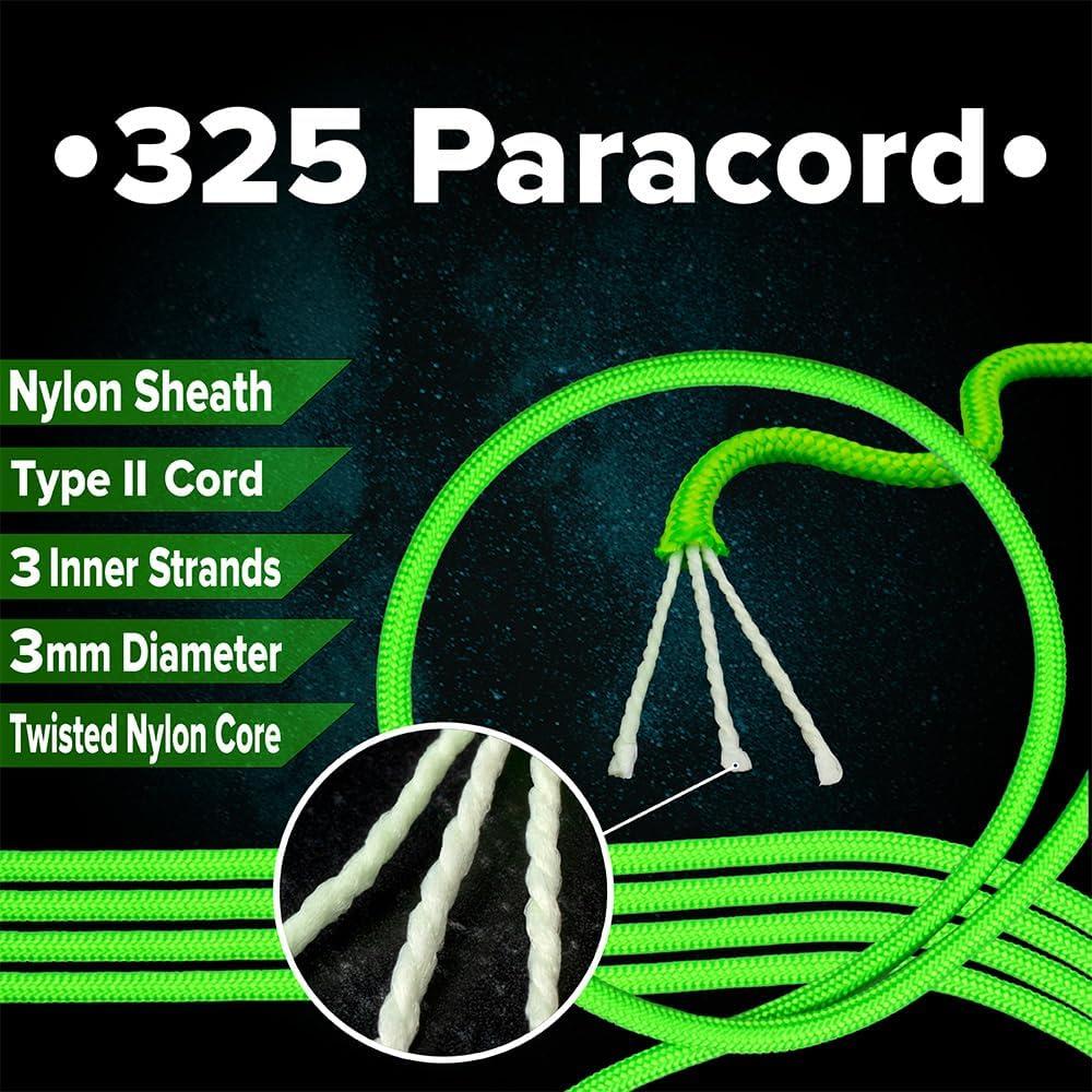 Cuerda Paracord Planet 325 Nylon 3mm 3m Púrpura Ácido