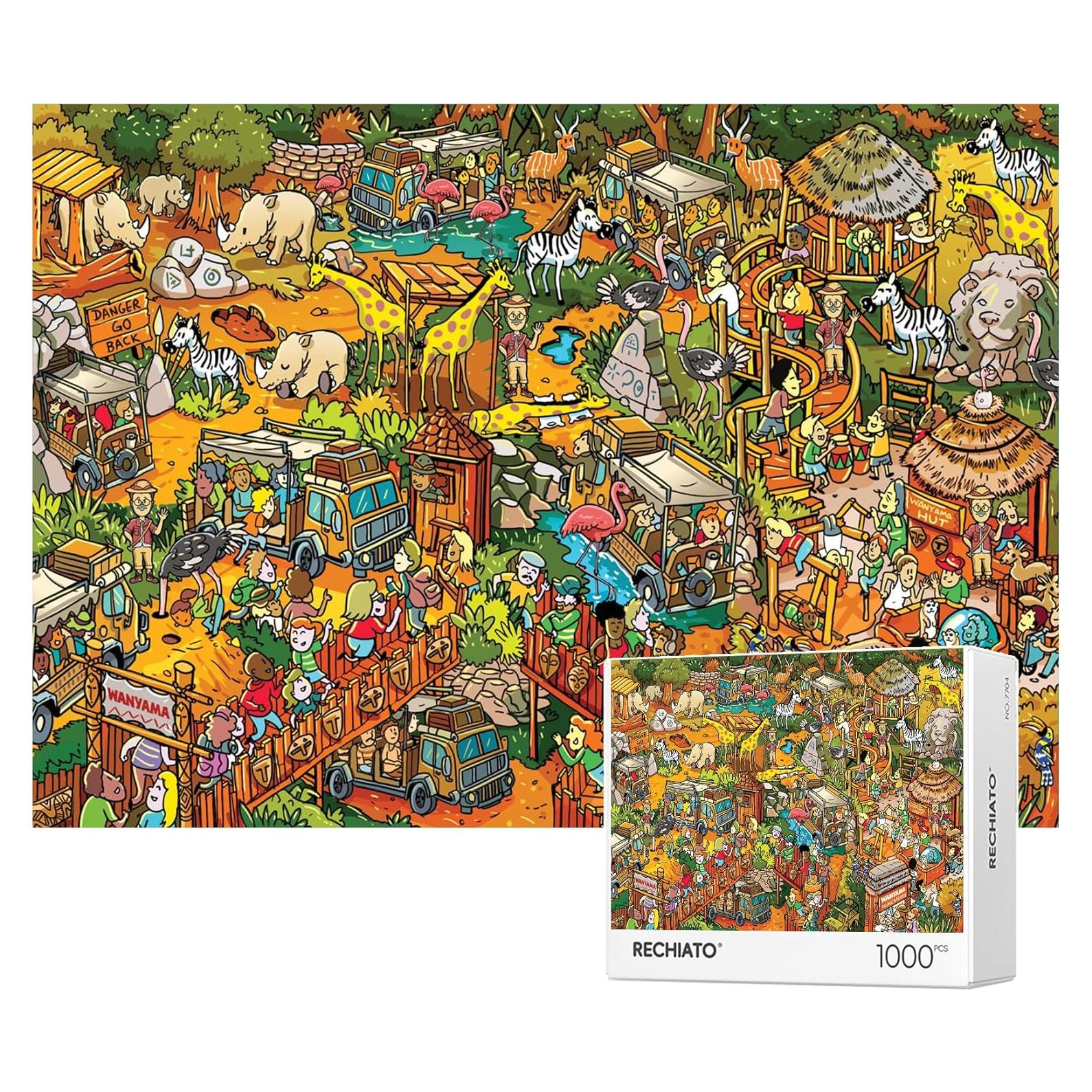 Rompecabezas RECHIATO 1000 Piezas Paraíso Animal 70x50 cm