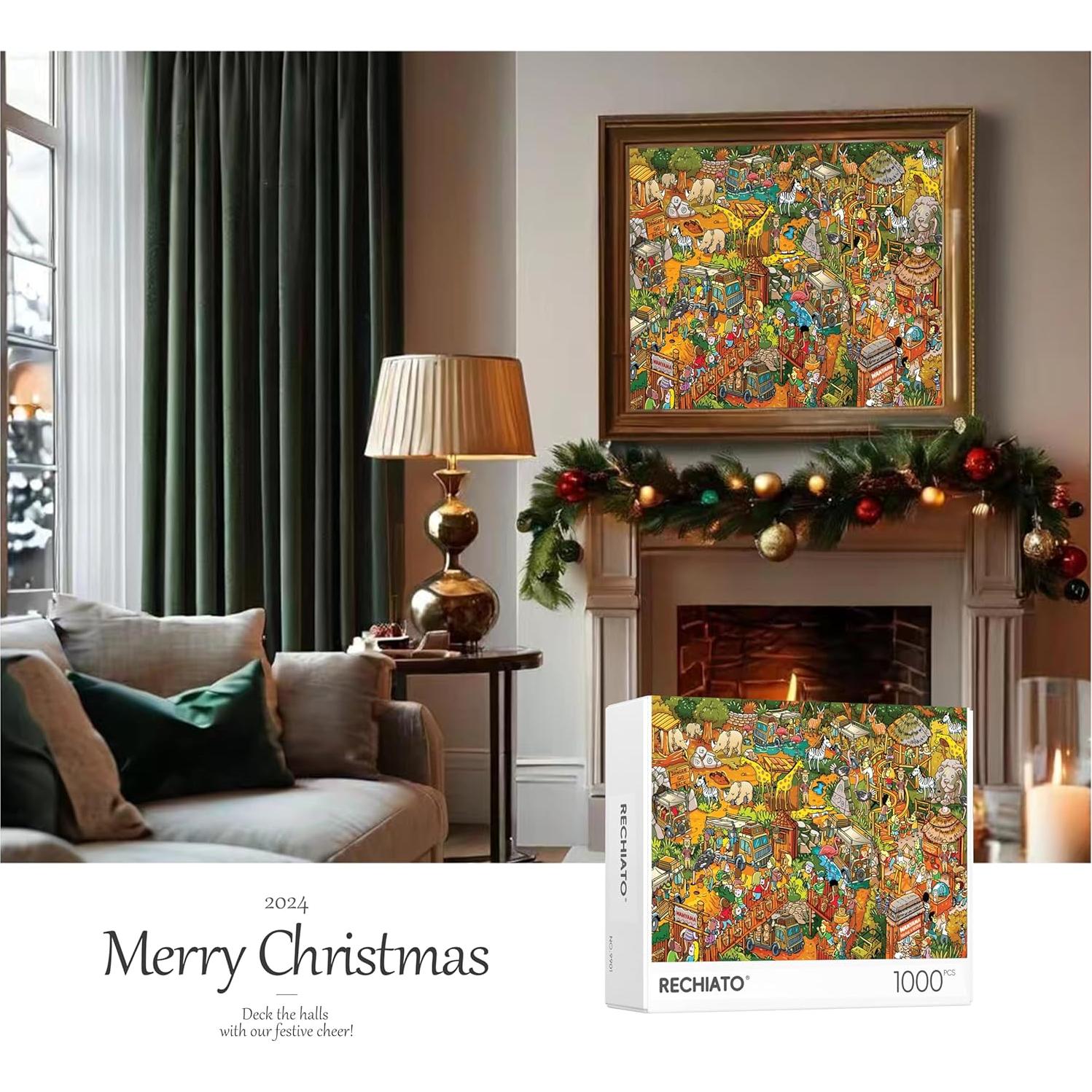 Rompecabezas RECHIATO 1000 Piezas Paraíso Animal 70x50 cm