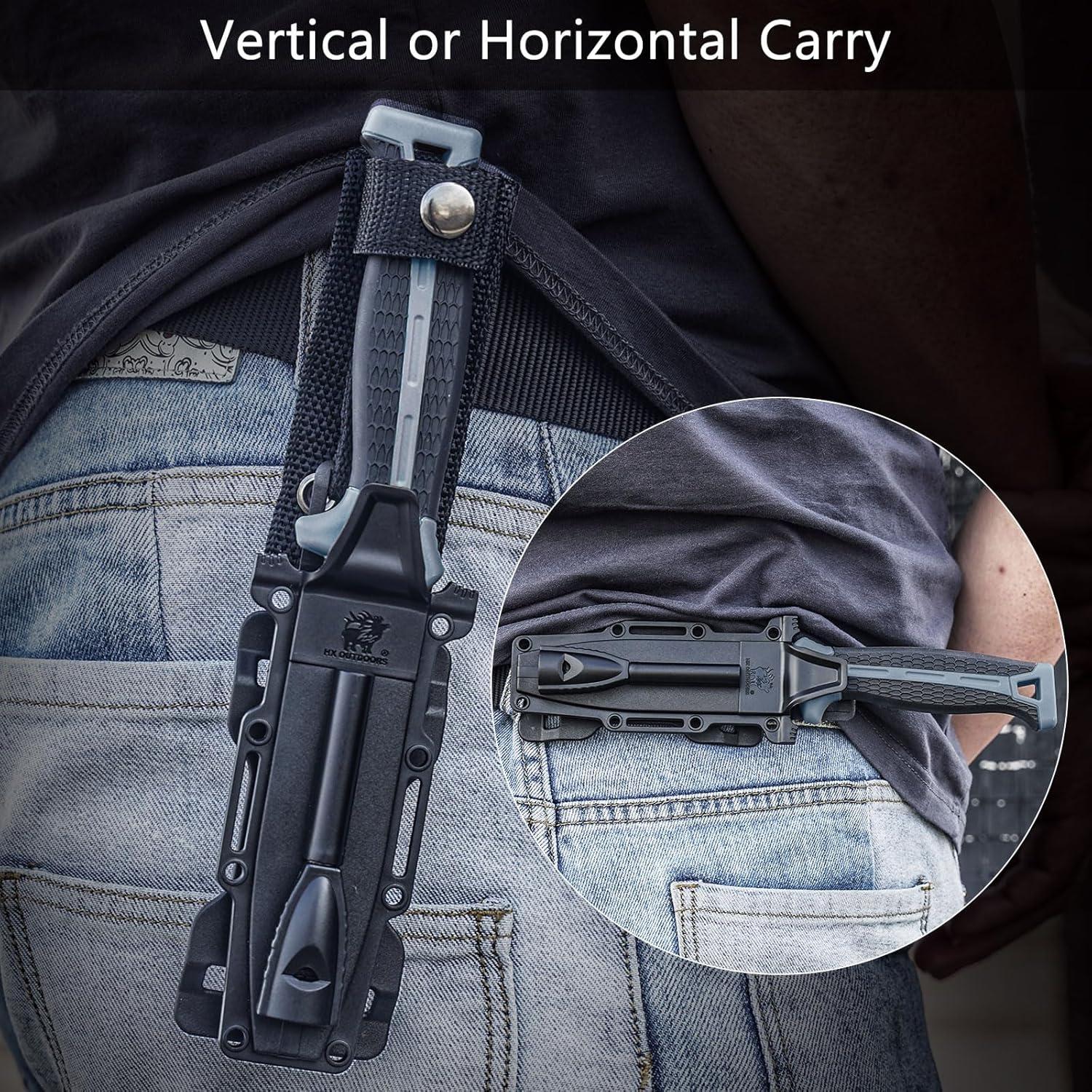 Cuchillo de Bushcraft HX OUTDOORS 24 cm con Encendedor