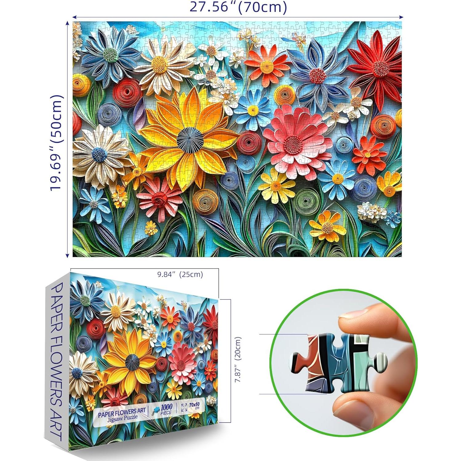 Rompecabezas 1000 Piezas JIUJIU Flores Coloridas 70x50 cm