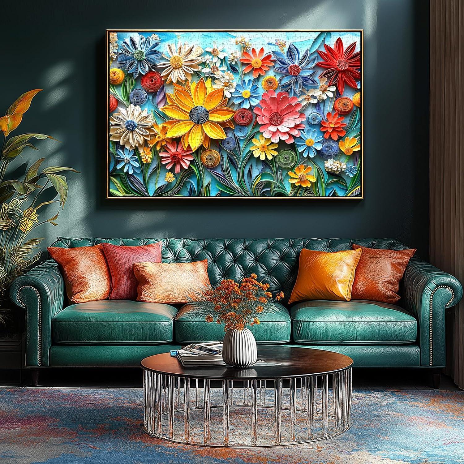 Rompecabezas 1000 Piezas JIUJIU Flores Coloridas 70x50 cm