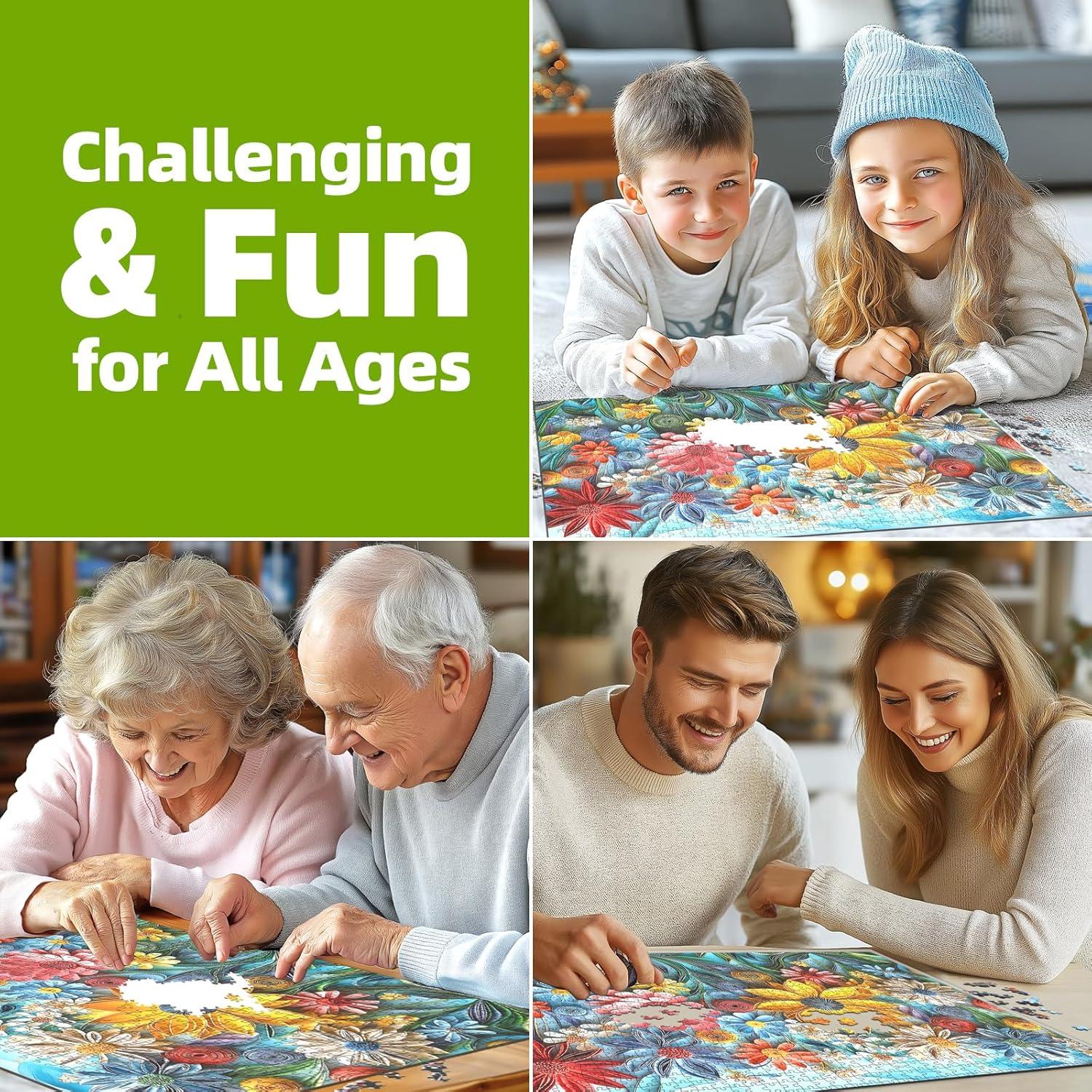 Rompecabezas 1000 Piezas JIUJIU Flores Coloridas 70x50 cm