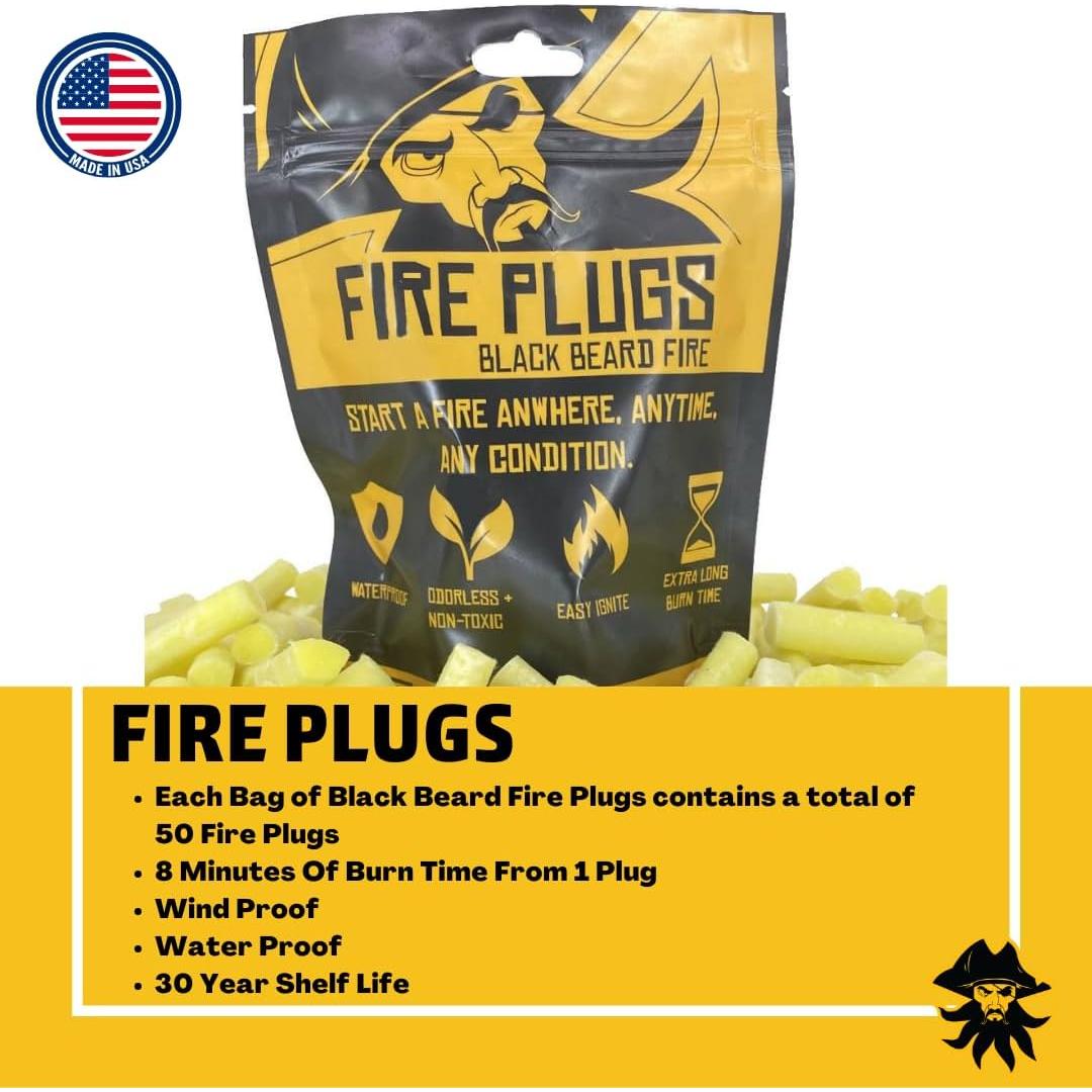 Tapones de Fuego Black Beard (50 Unidades) | Encendedor Resistente