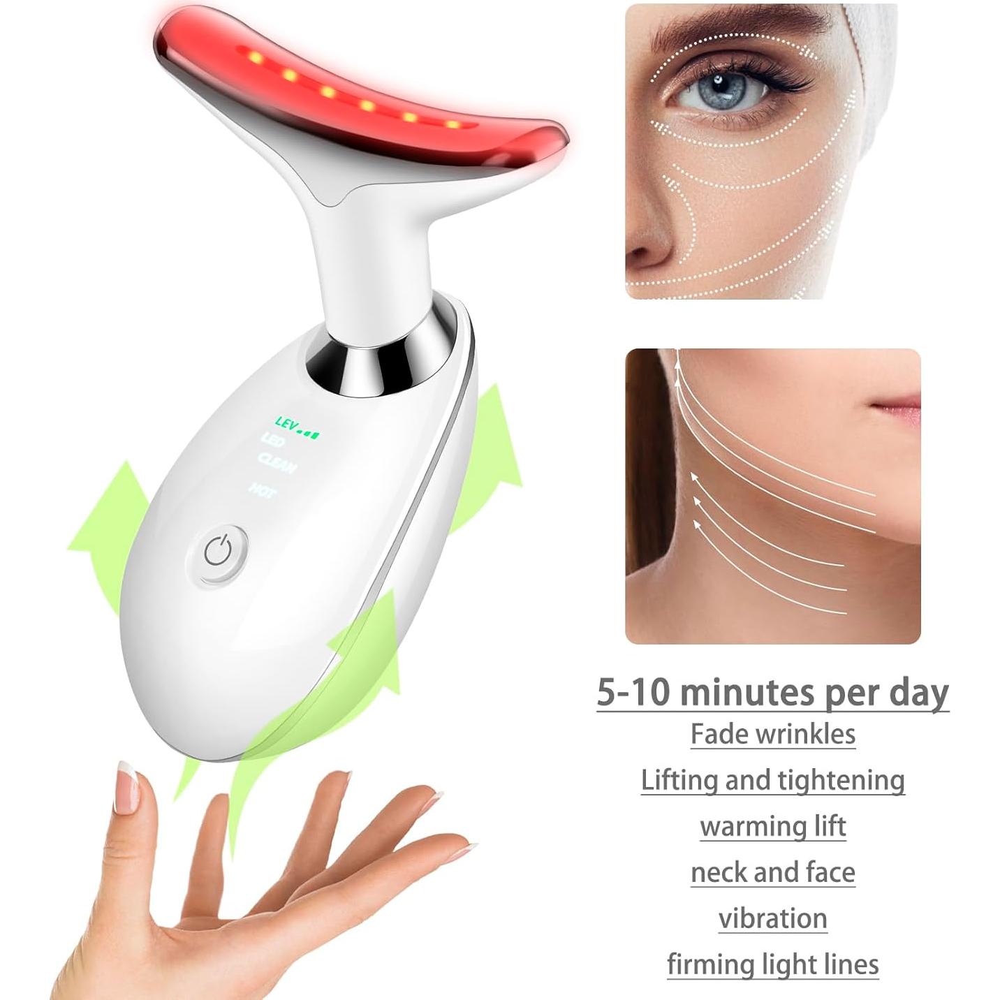 Masajeador Facial y de Cuello JURP ES-1081 con 3 LED