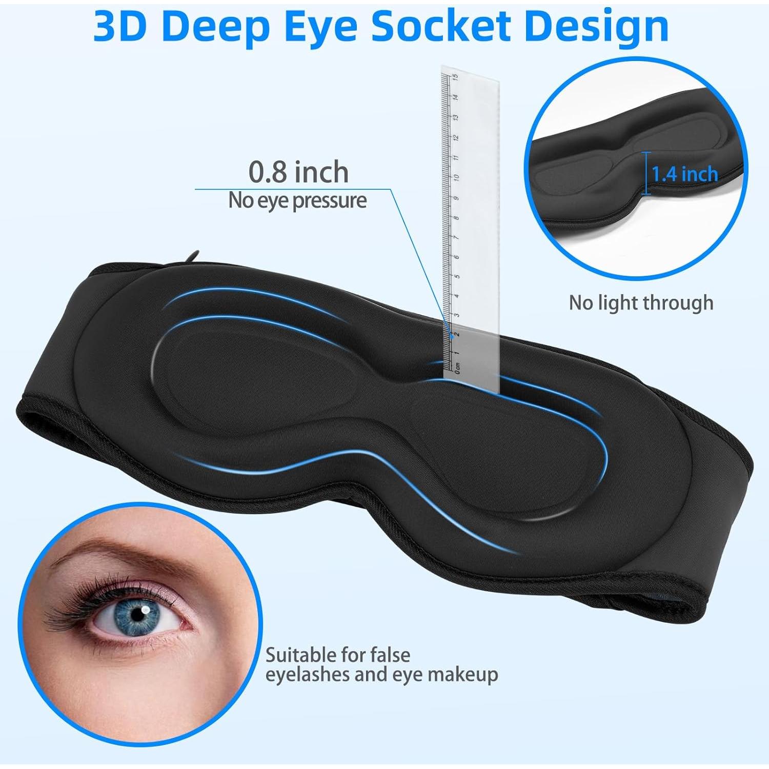 Máscara de Sueño 3D Bluetooth BULYPAZY Ajustable Azul