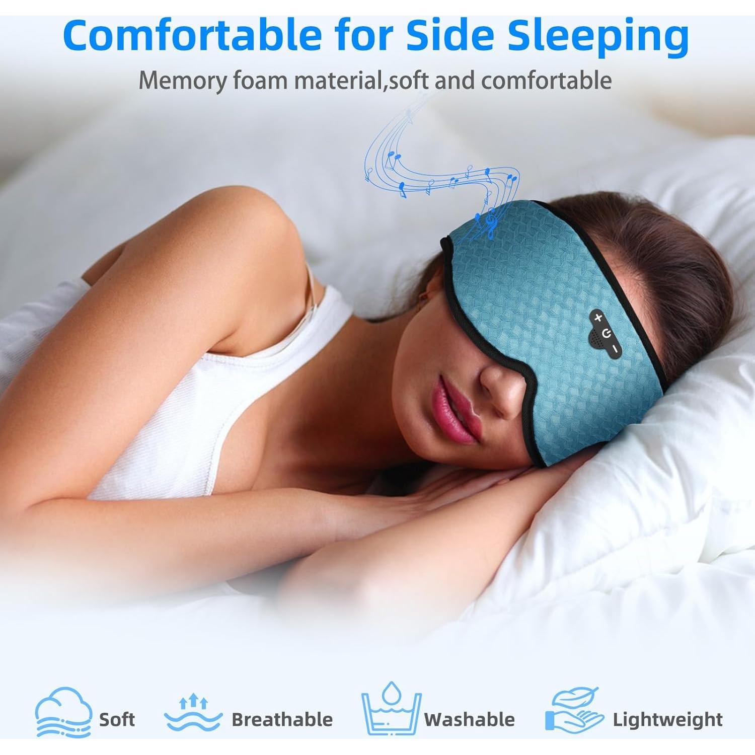 Máscara de Sueño 3D Bluetooth BULYPAZY Ajustable Azul