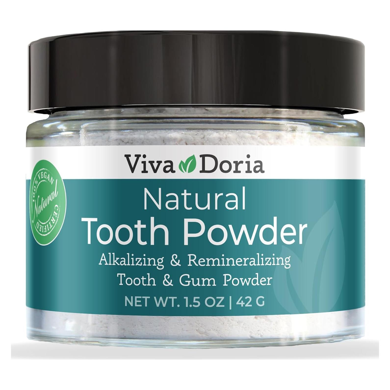 Polvo Dental Natural Viva Doria 42.52 g | Blanqueador y Remineralizante