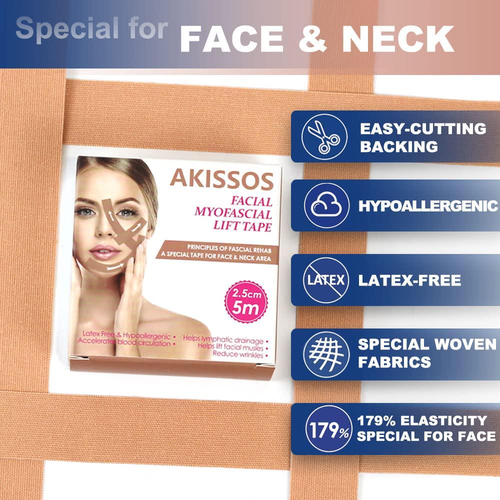 Cinta de Elevación Facial Akissos 2.5cm x 5m Antienvejecimiento