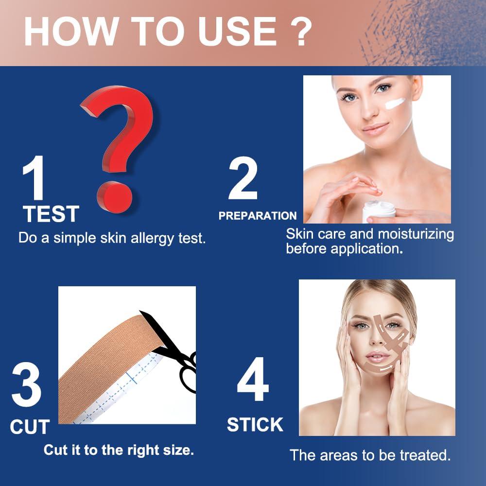 Cinta de Elevación Facial Akissos 2.5cm x 5m Antienvejecimiento