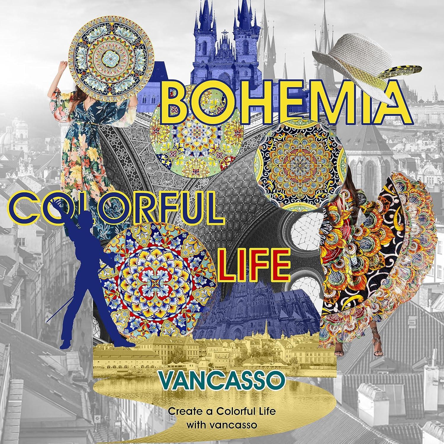 Juego de 6 Cuencos de Cerámica Vancasso 32 oz Estilo Bohemio