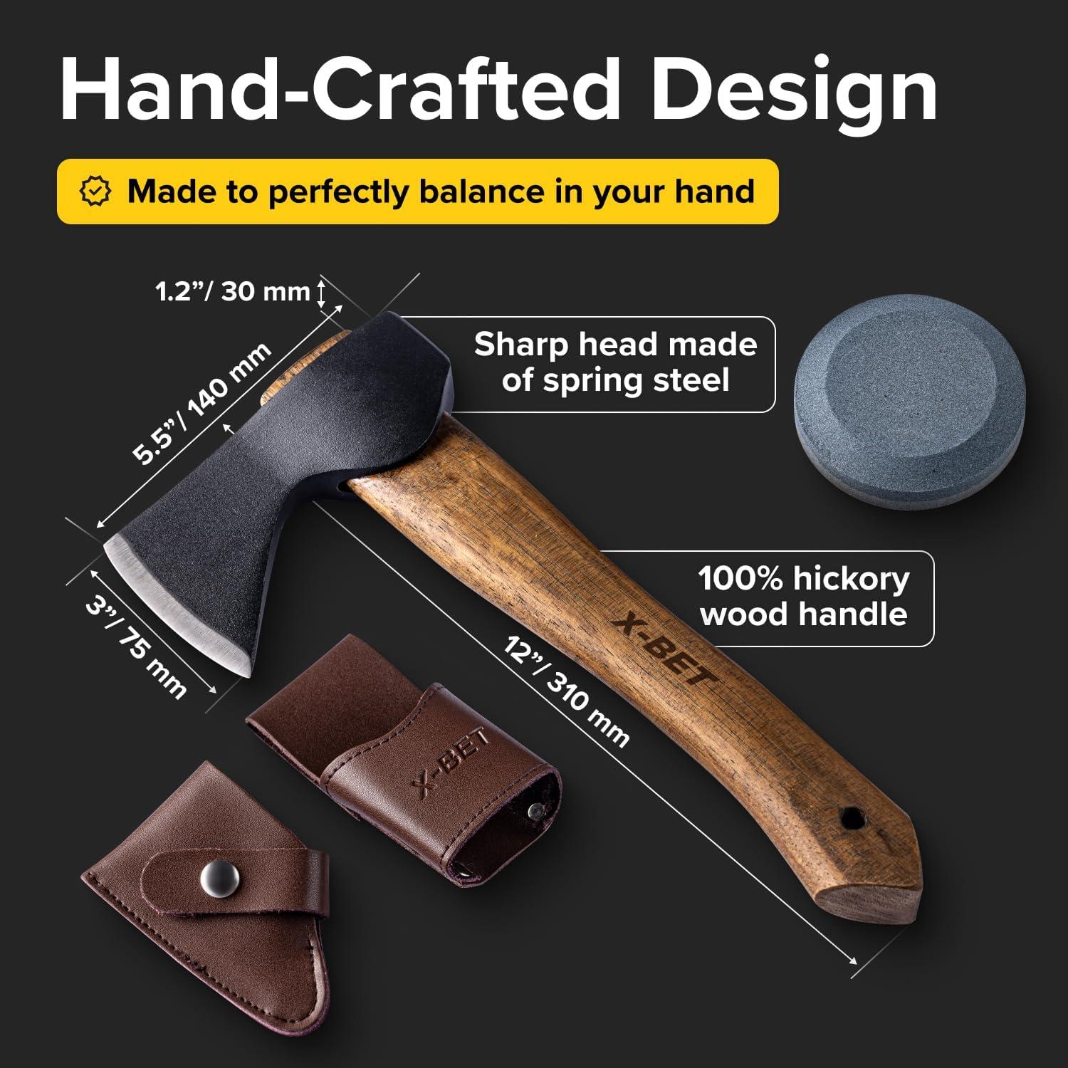 Hacha Forjada a Mano X-bet MAGNET 30.48 cm con Funda y Afilador