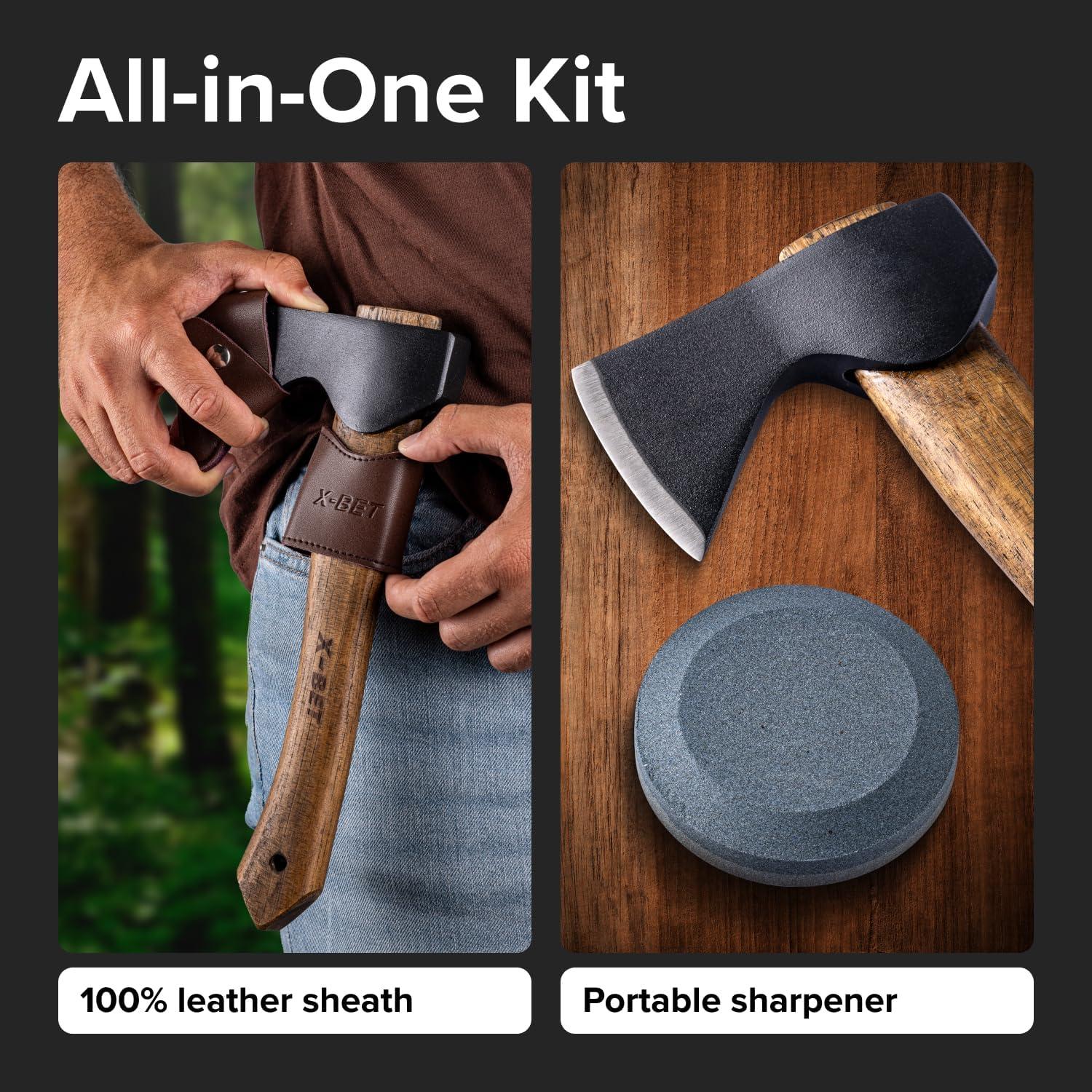 Hacha Forjada a Mano X-bet MAGNET 30.48 cm con Funda y Afilador