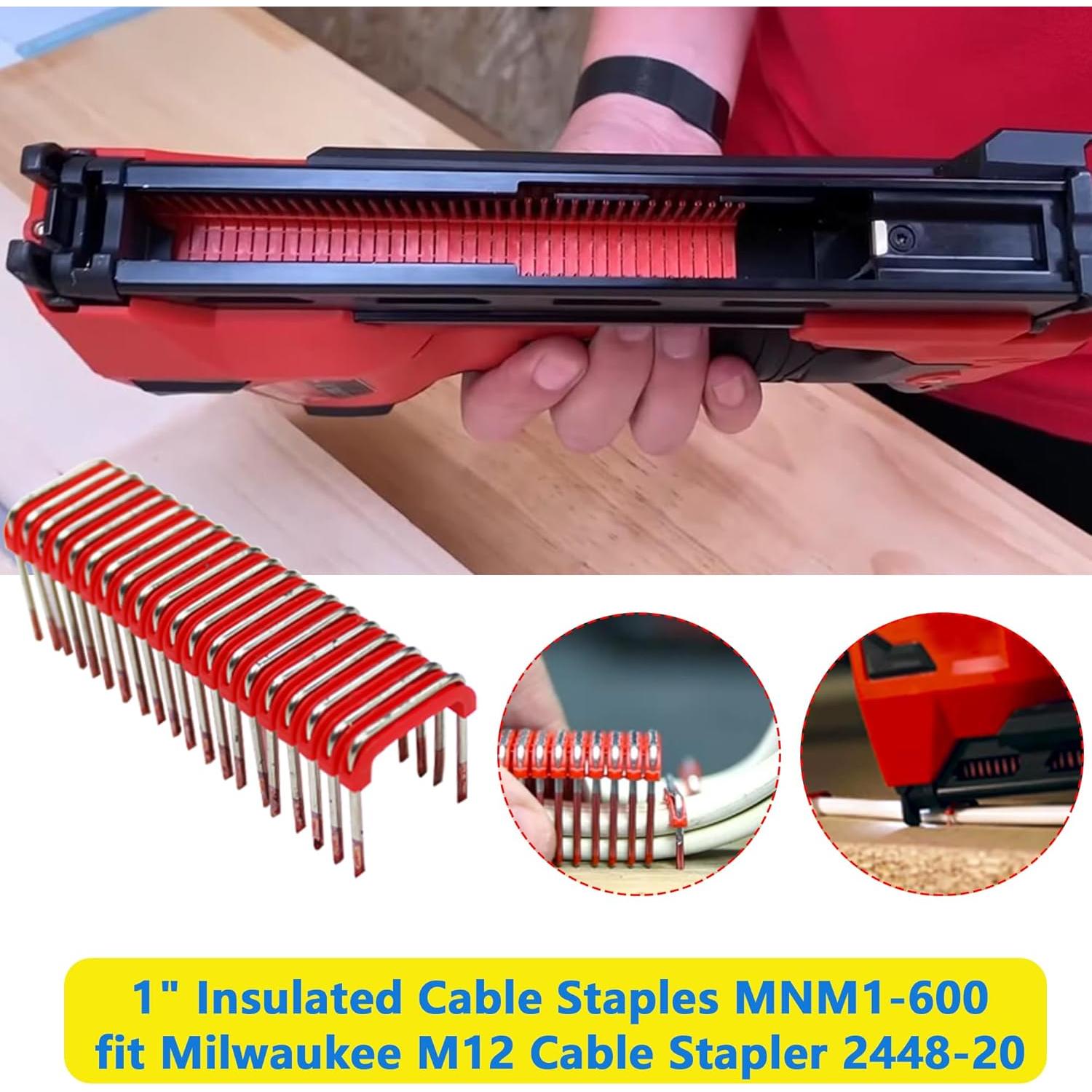 Grapas de Cable Aisladas MNM1-600 para Milwaukee M12 2448-20