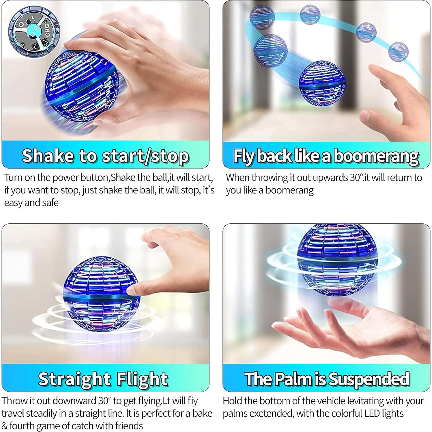 Bola Flotante Orbital ALKNOT 2024 LED Azul para Niños