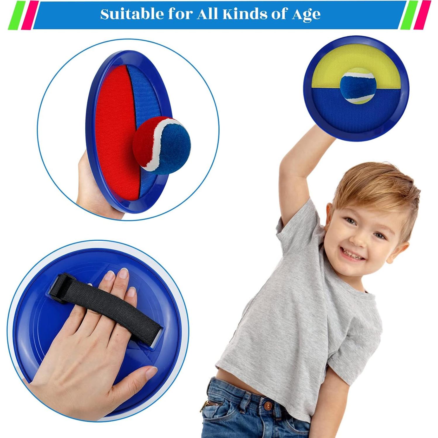 Juego de Lanzar y Atrapar JXZDLE - 4 Palas y 4 Pelotas