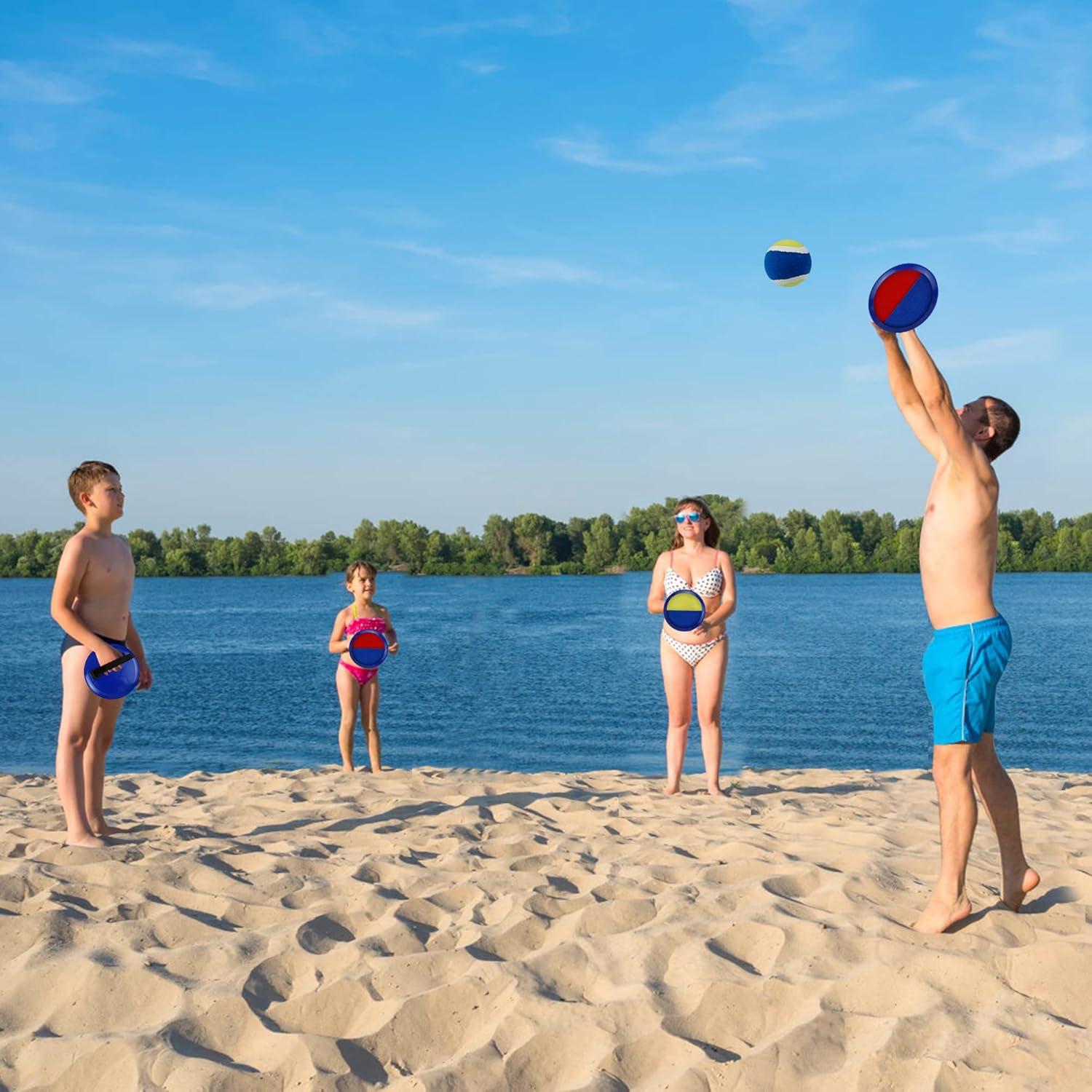 Juego de Lanzar y Atrapar JXZDLE - 4 Palas y 4 Pelotas