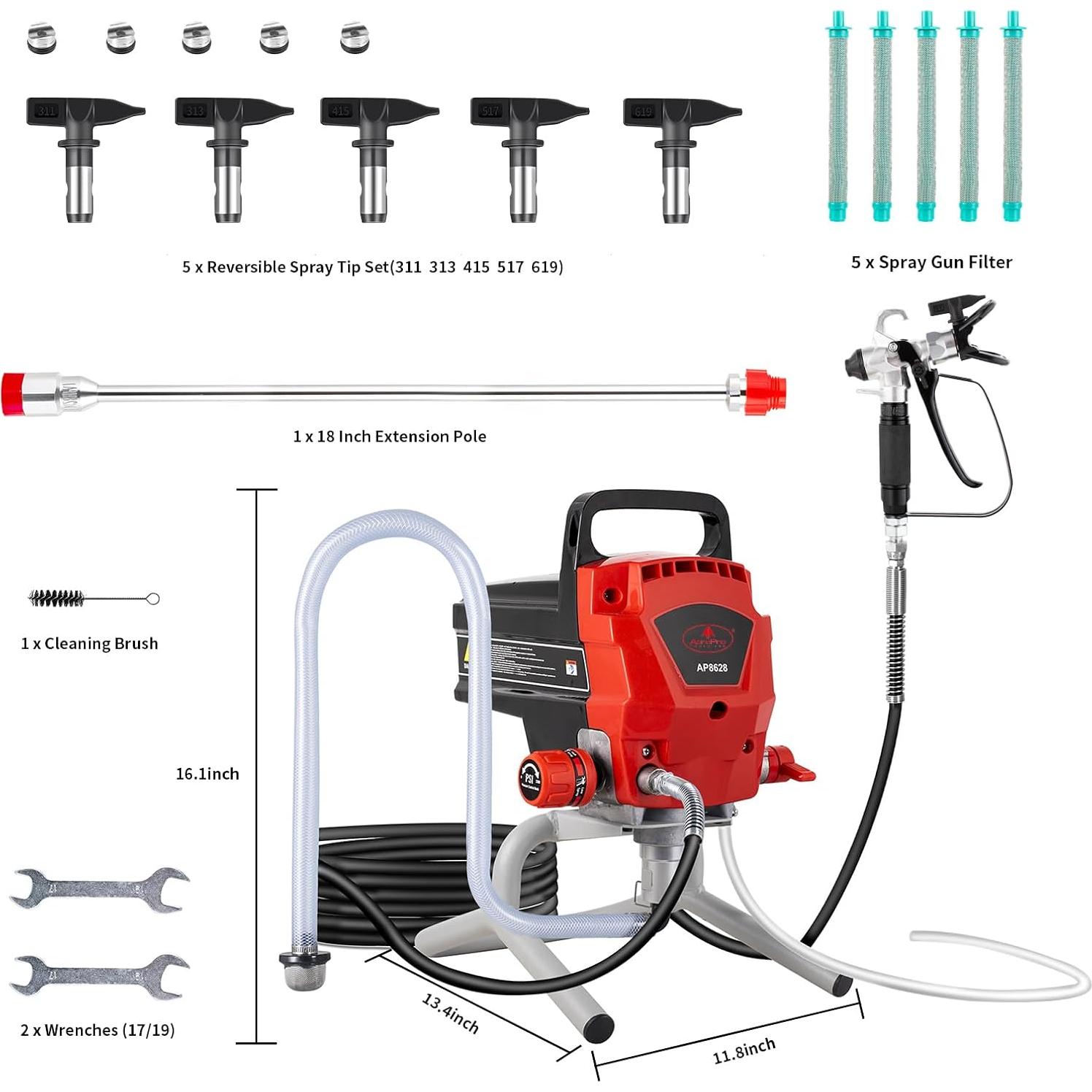 Pulverizador de Pintura AEROPRO AP8628 950W 3300 PSI