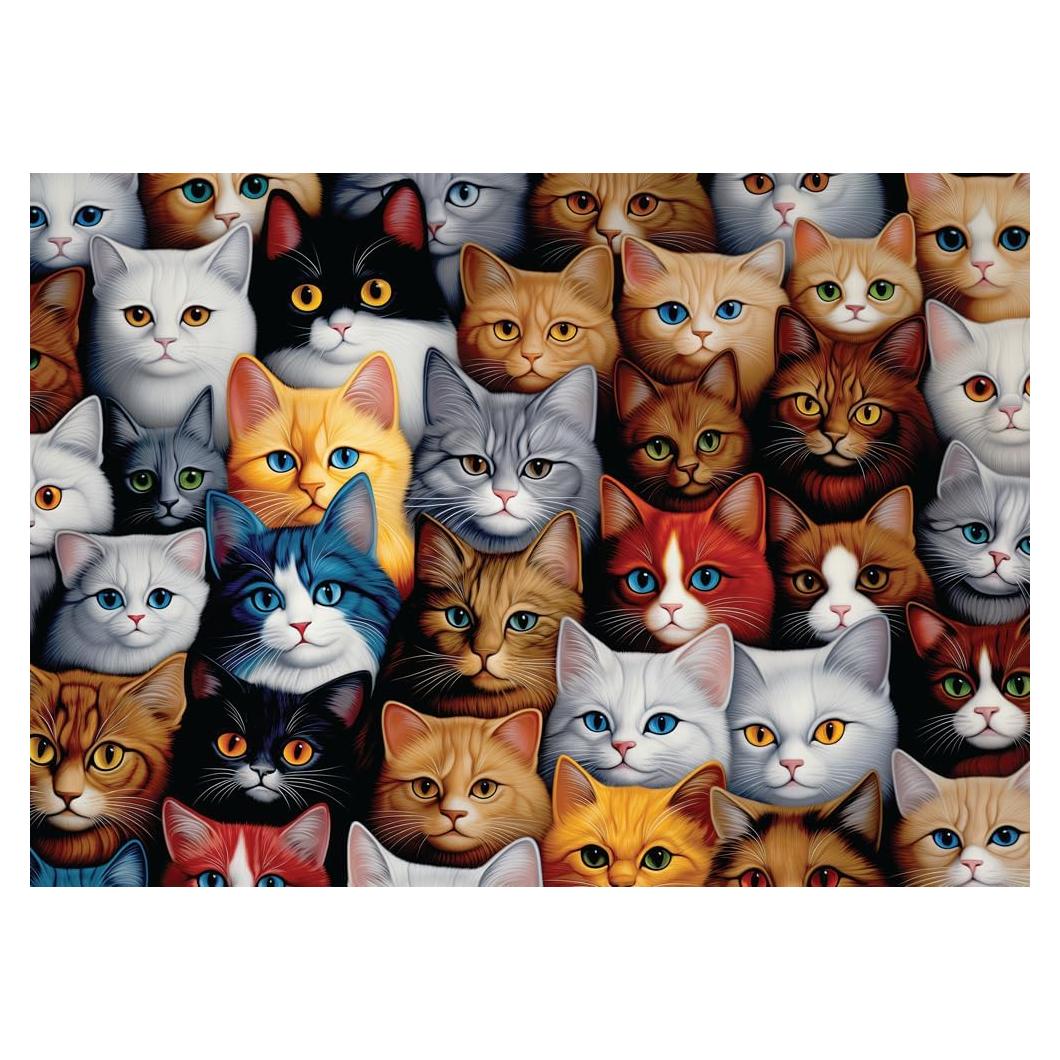 Rompecabezas de Gatos Pugsley 1000 Piezas 70x50 cm