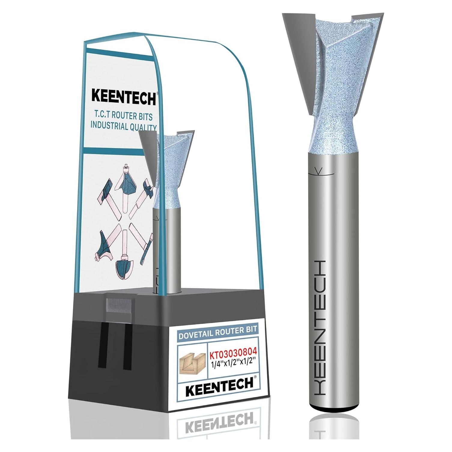 Broca de Router KEENTECH Cola de Milano 14 Grados 6.35 mm