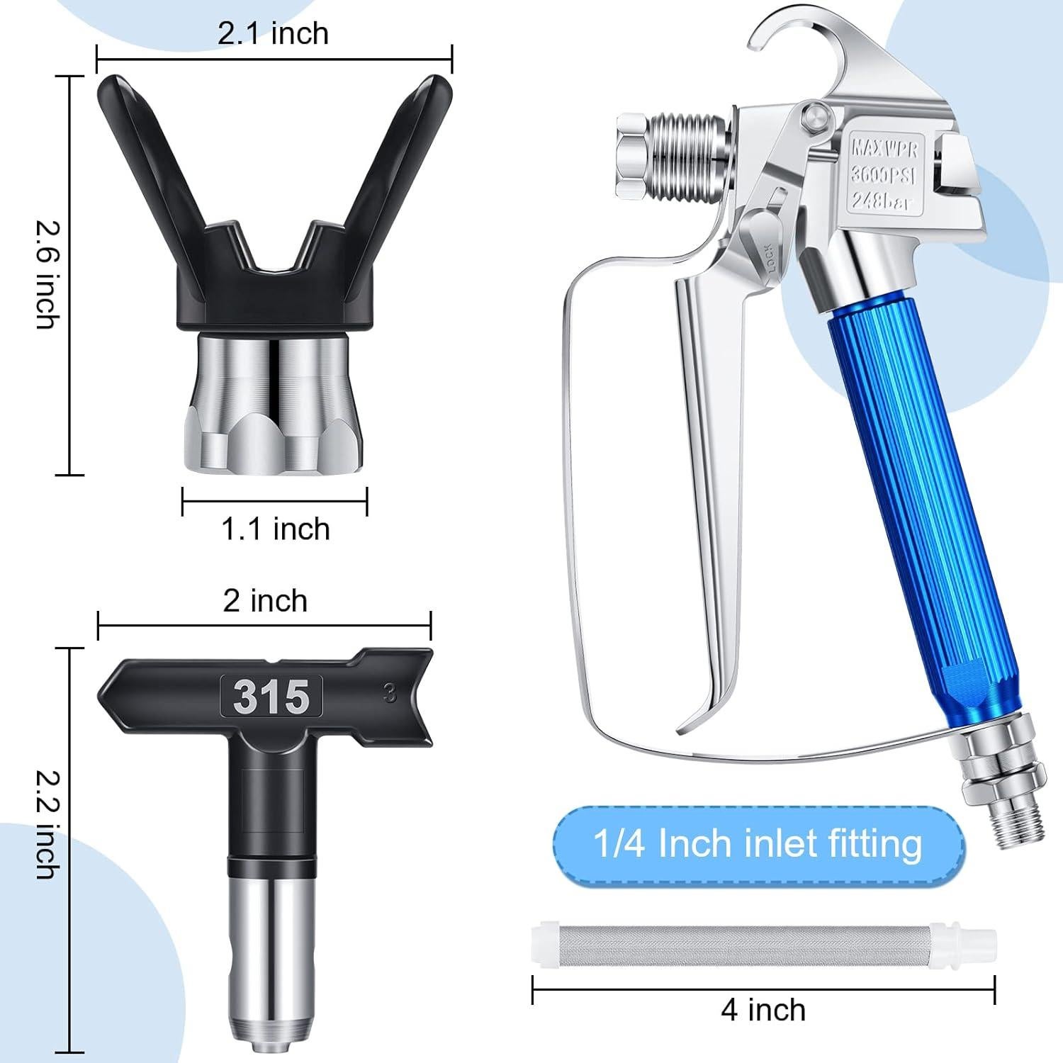 Pistola de Pulverización Sin Aire Tondiamo 8 Piezas 0.66 kg