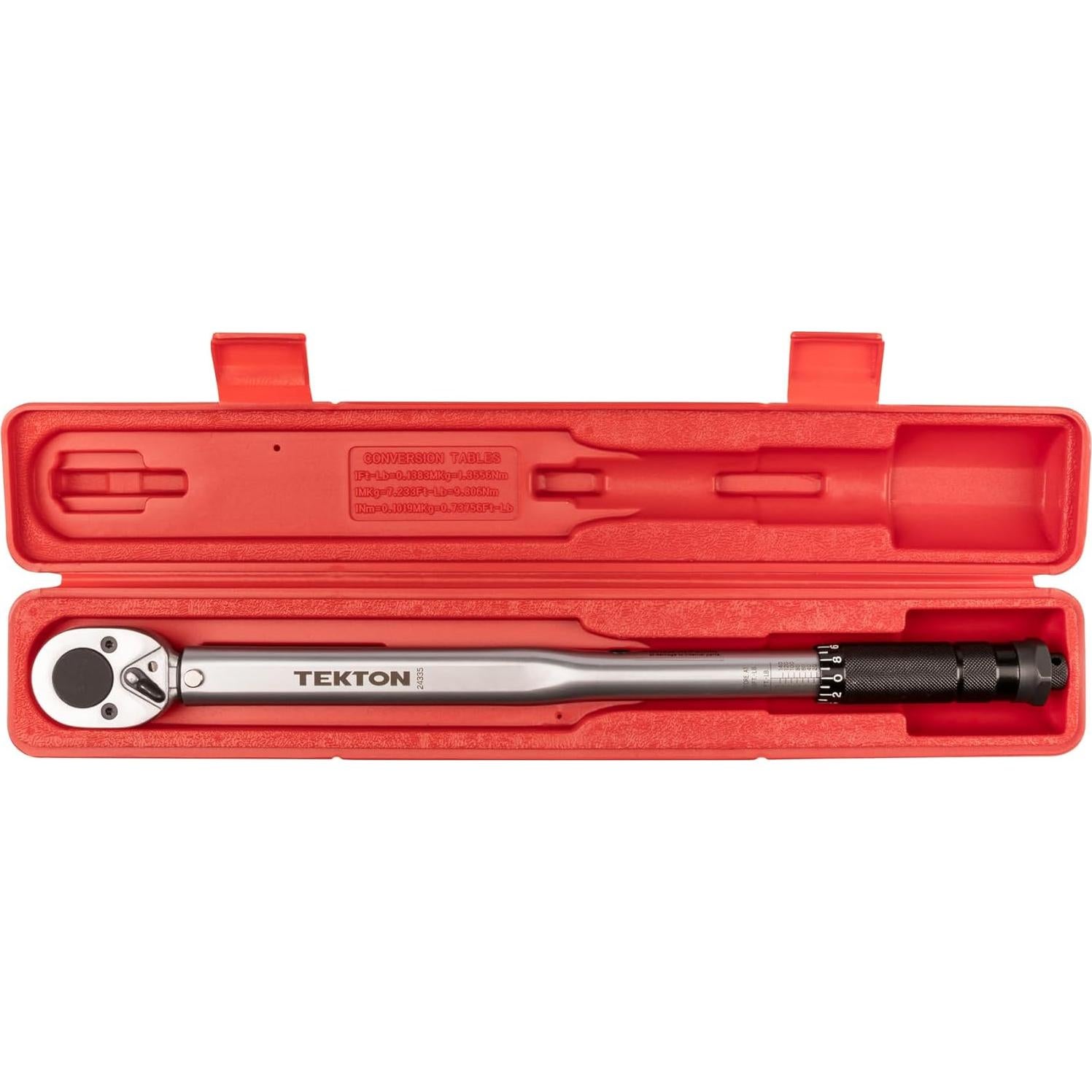 Llave de Torque Micrométrica TEKTON 1/2" (10-150 lb-pie)