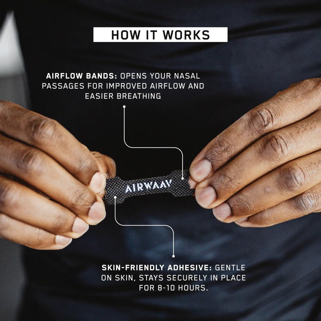 Tiras Nasales AIRWAAV para Mejorar Sueño y Rendimiento - 1 Unidad