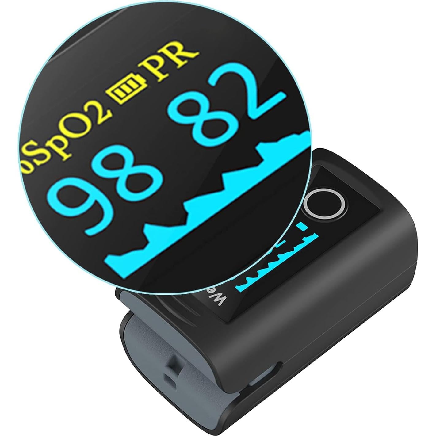 Oxímetro de Pulso Wellue Oxi 16, Monitor de Oxígeno y Pulso